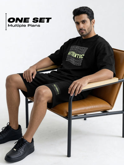 Authentic Cotton Mens T Shirt and Shorts Combo Set