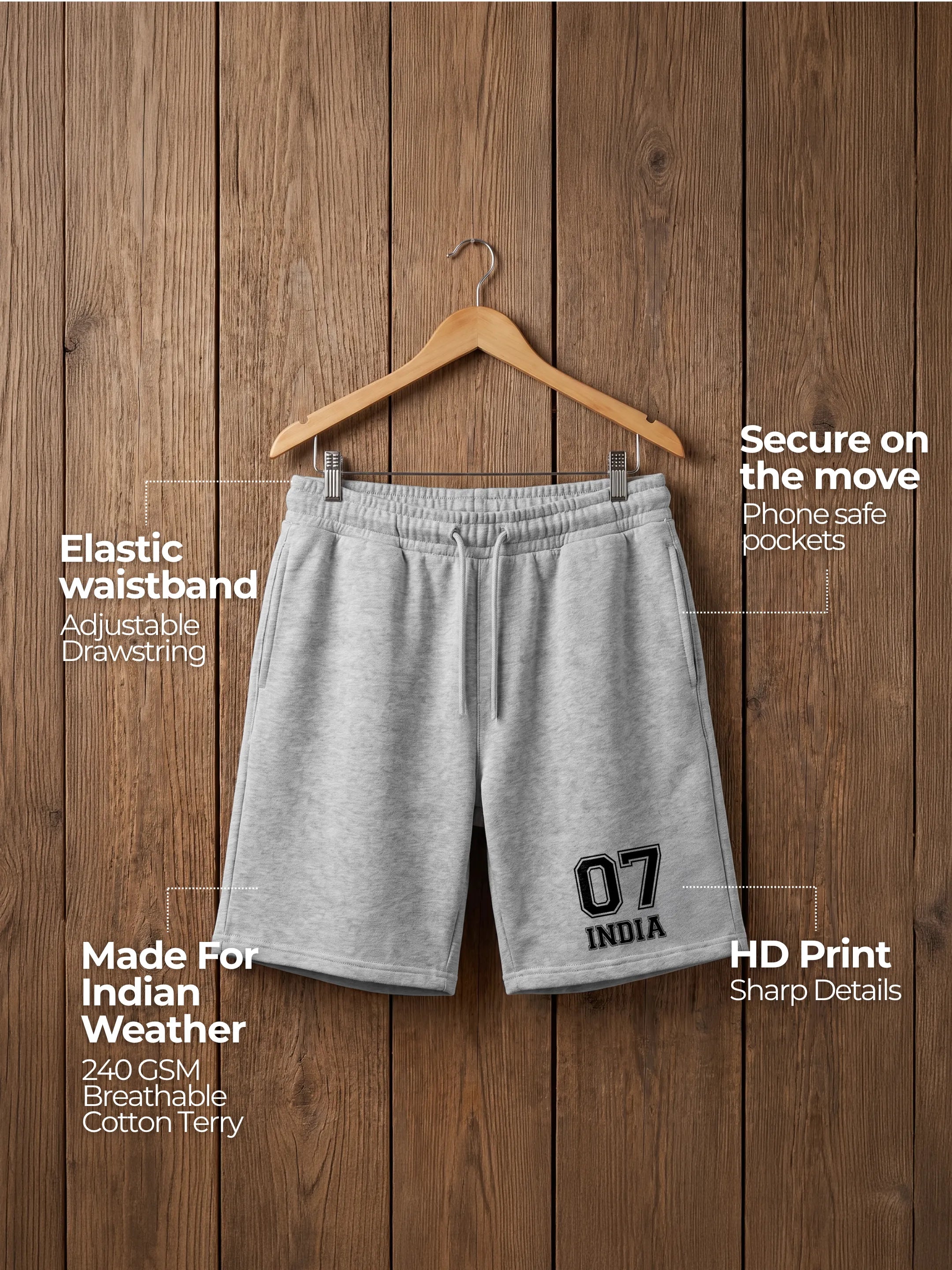 INDIA 07 Cotton Mens Shorts
