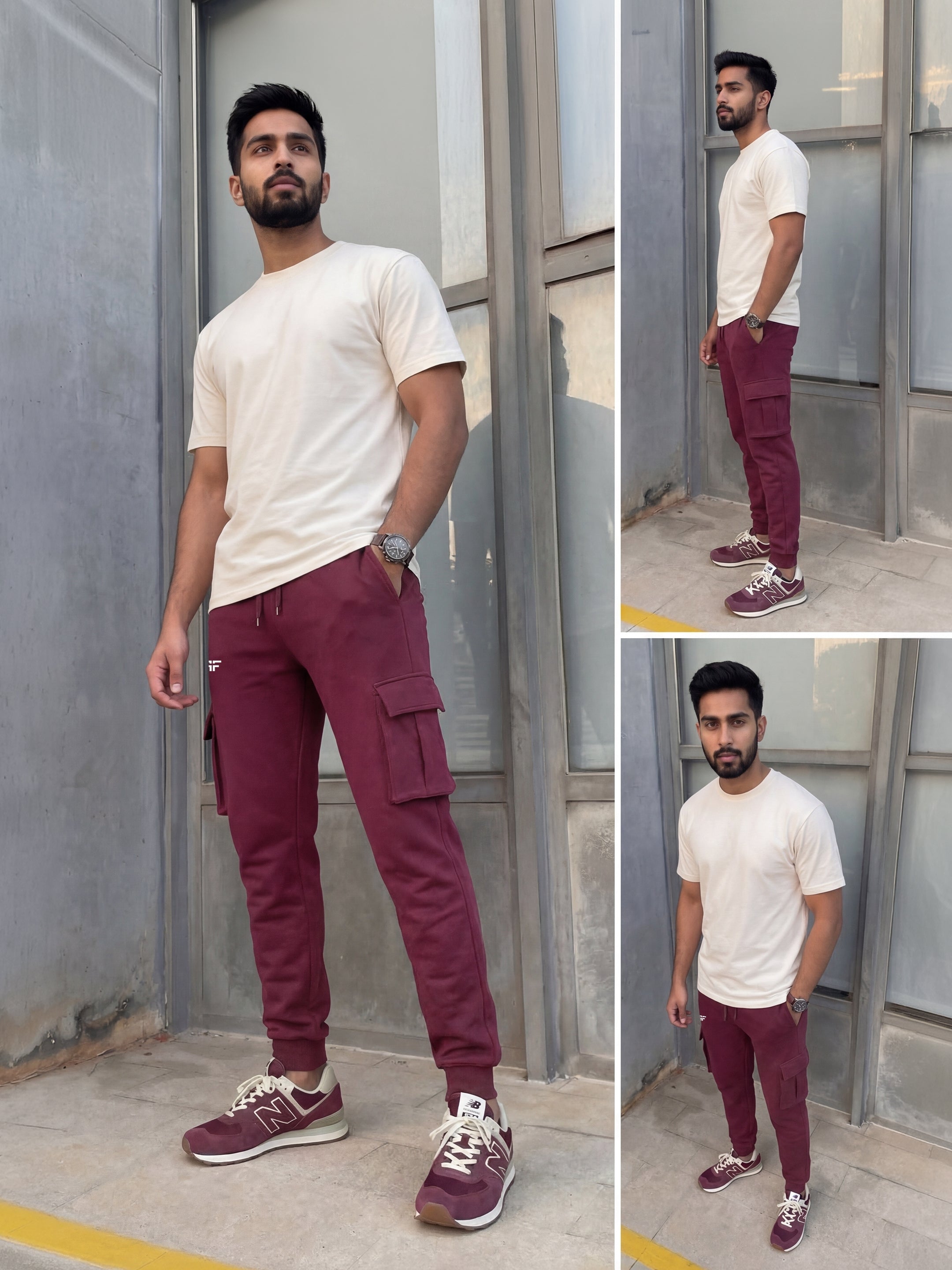 Maroon Joggers w/ Box Pockets