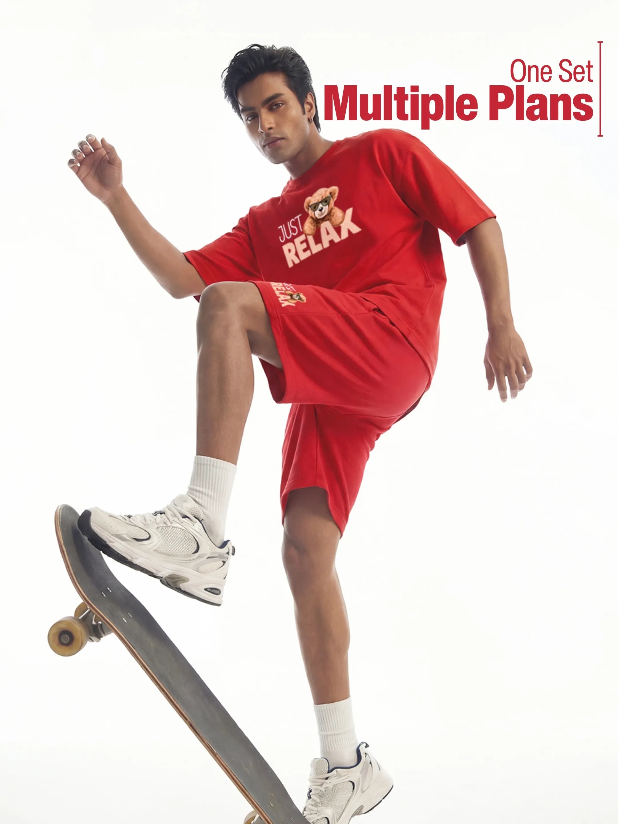 Just Relax Cotton Mens T Shirt and Shorts Combo Set