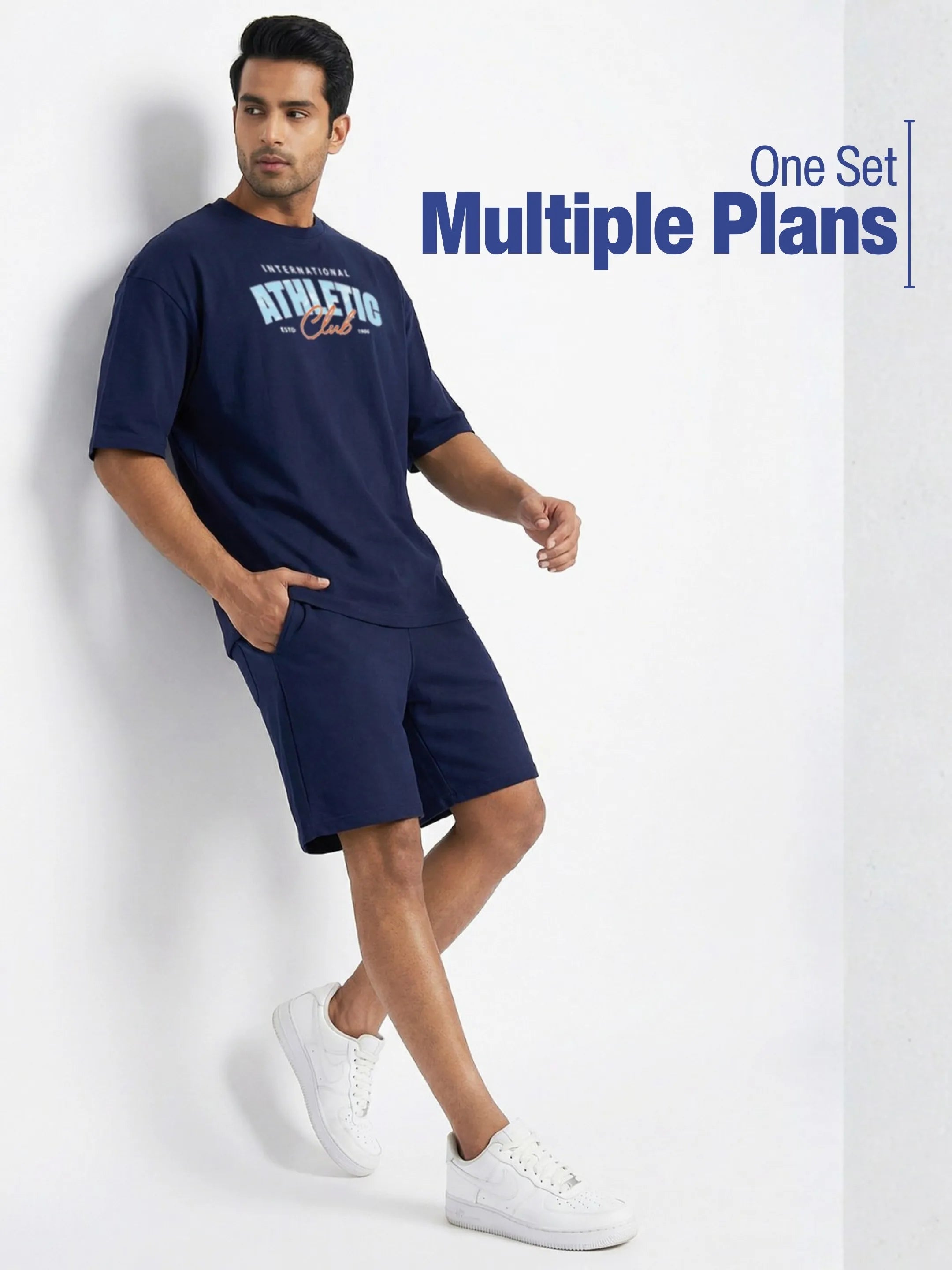 Athletic Cotton Men's Oversized Coord Sets