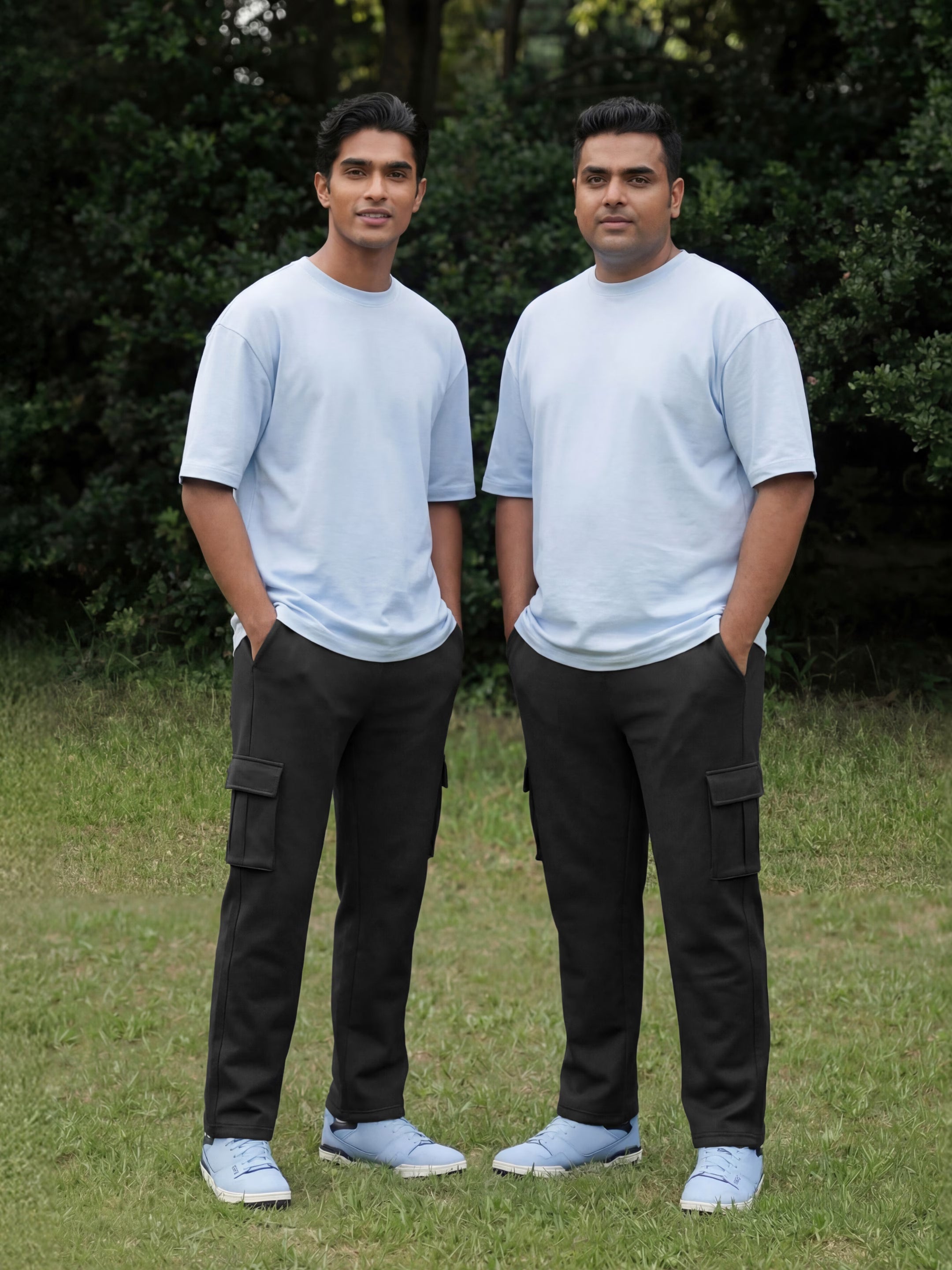 Black Cargo Joggers w/ 4 Pockets