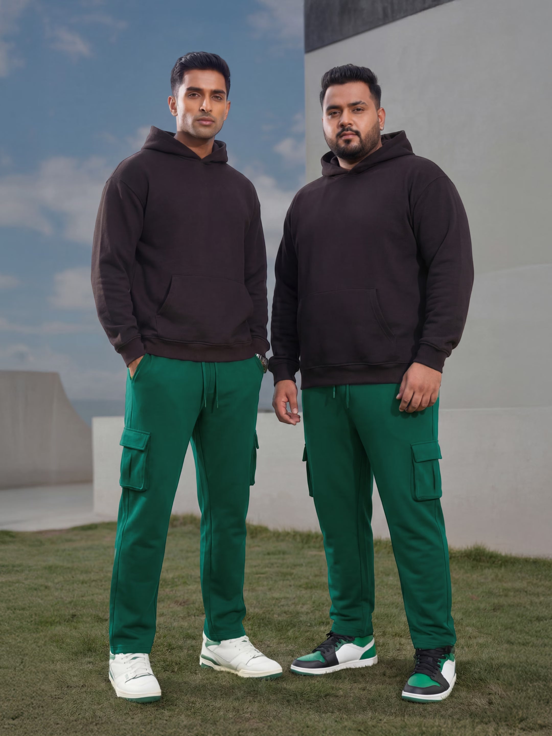 Forest Green Cargo Joggers w/ 4 Pockets