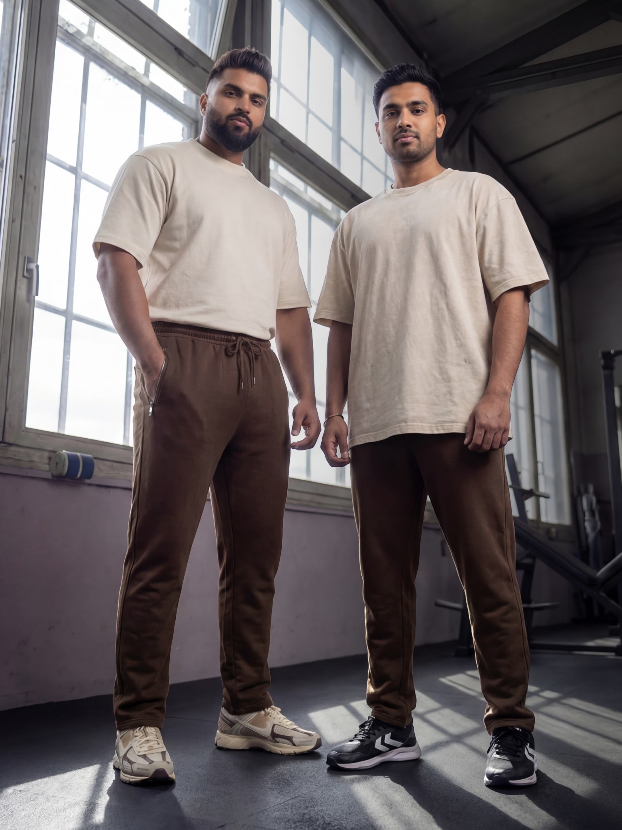 Coffee Brown Straight-Fit Joggers