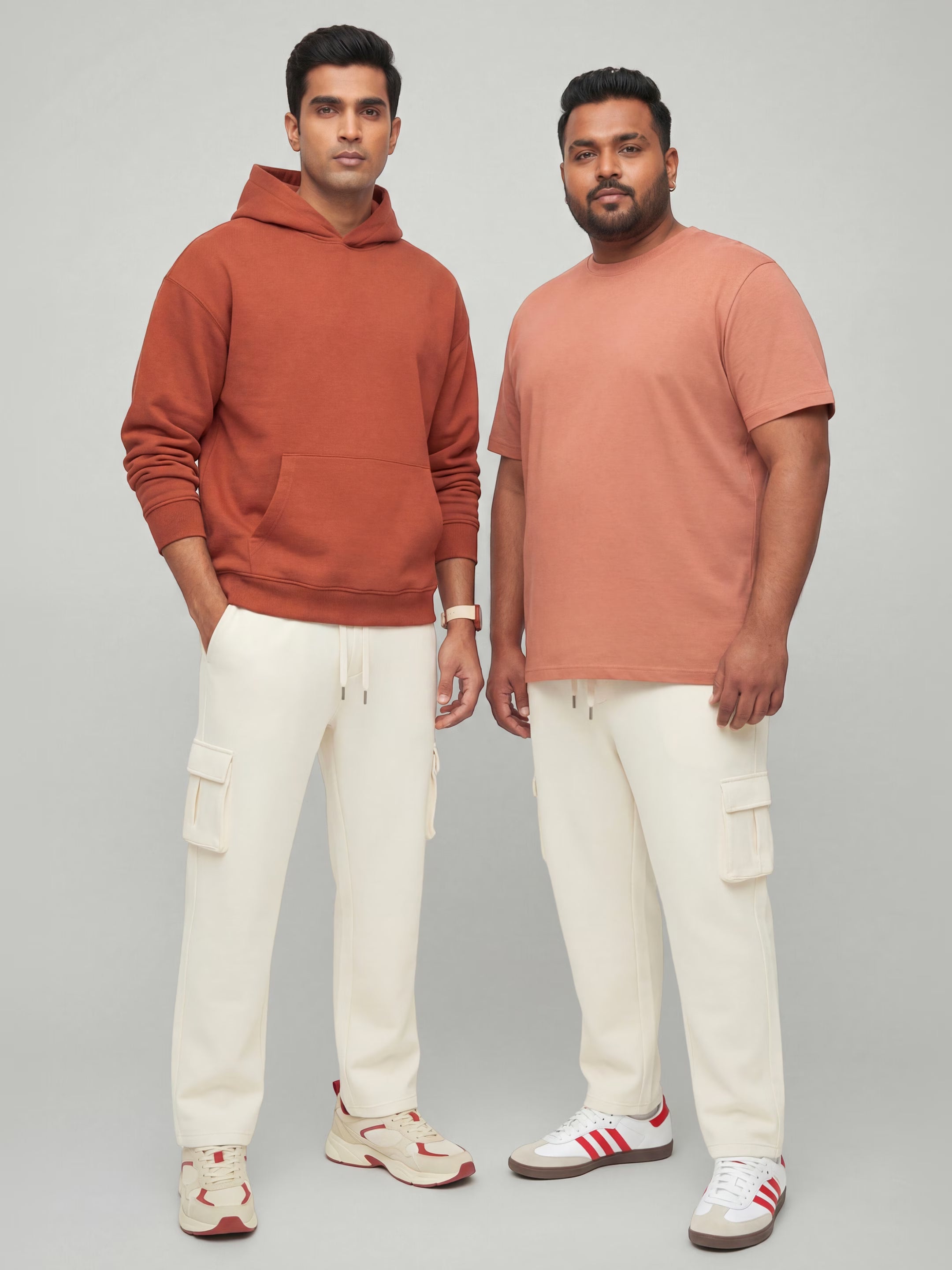 Cream Cargo Joggers w/ 4 Pockets