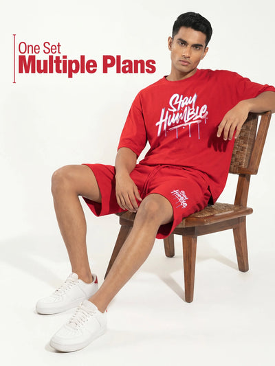 Stay Humble Cotton Mens T Shirt and Shorts Combo Set