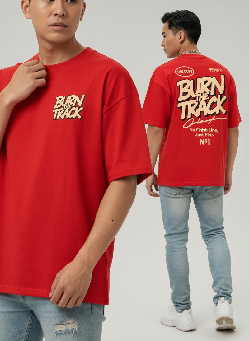 Burn The Track Men's Oversized T-Shirt