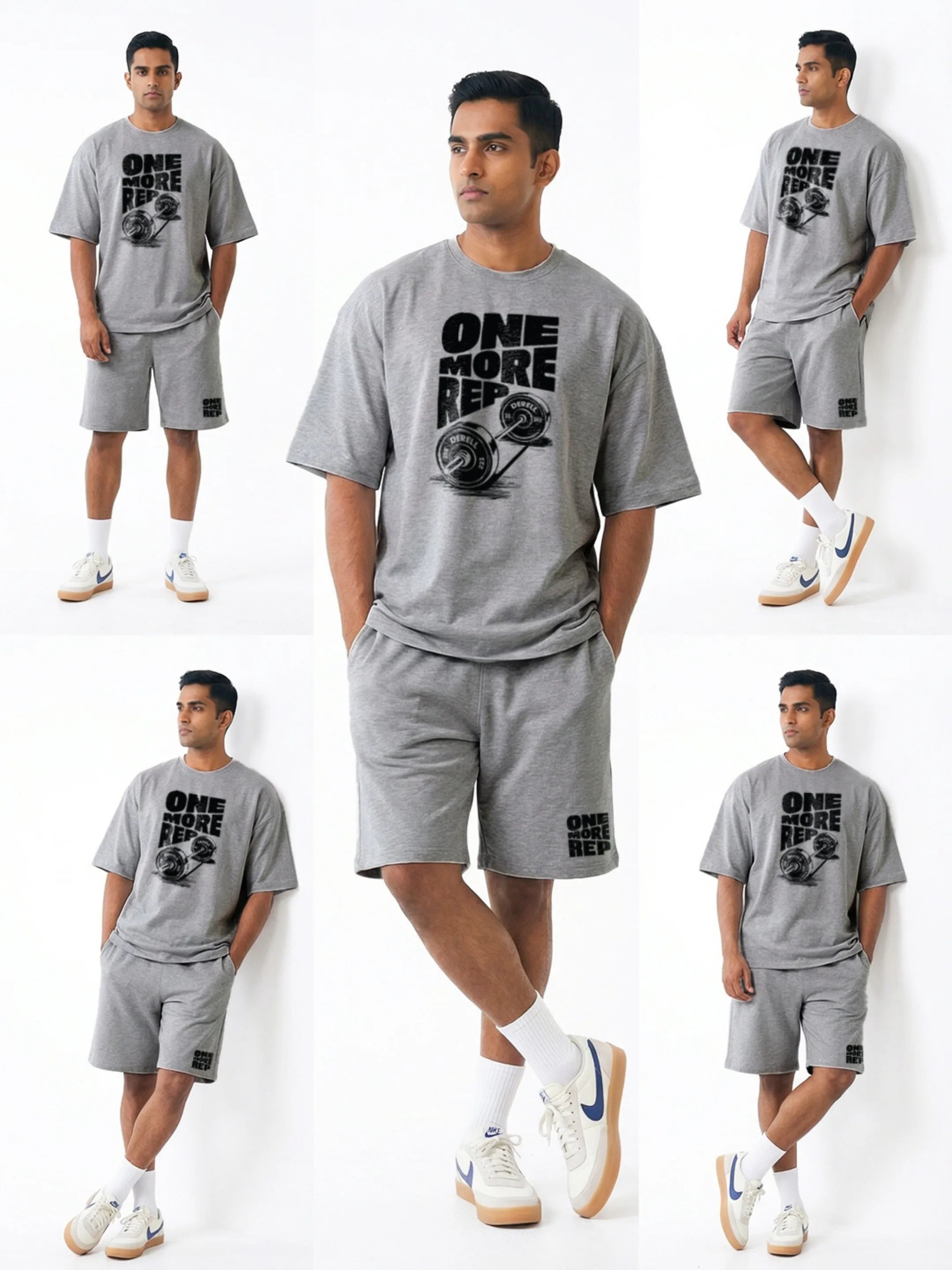 One More Rep Cotton Men's Oversized Coord Sets
