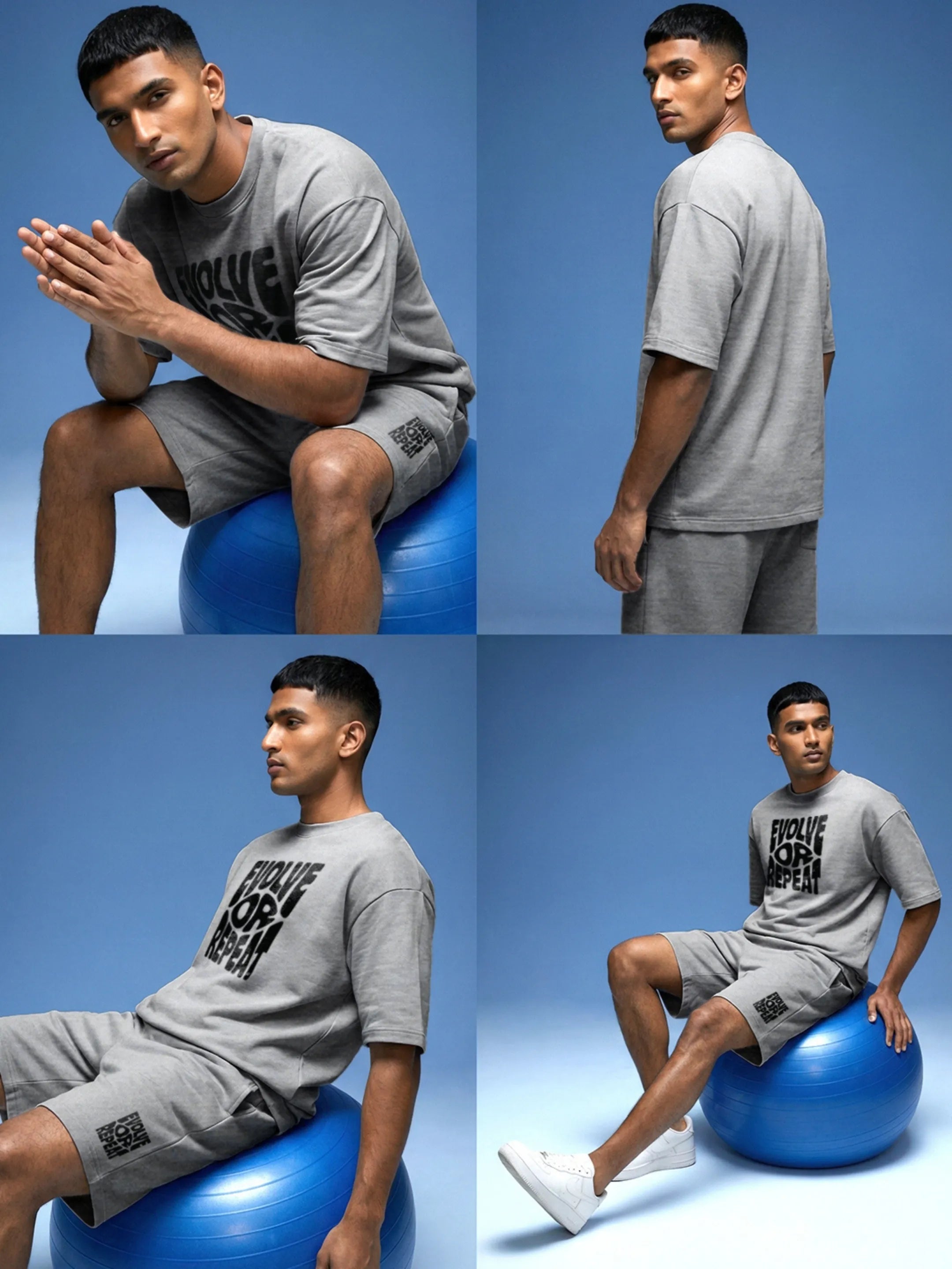 Evolve Or Repeat Cotton Men's Oversized Coord Sets
