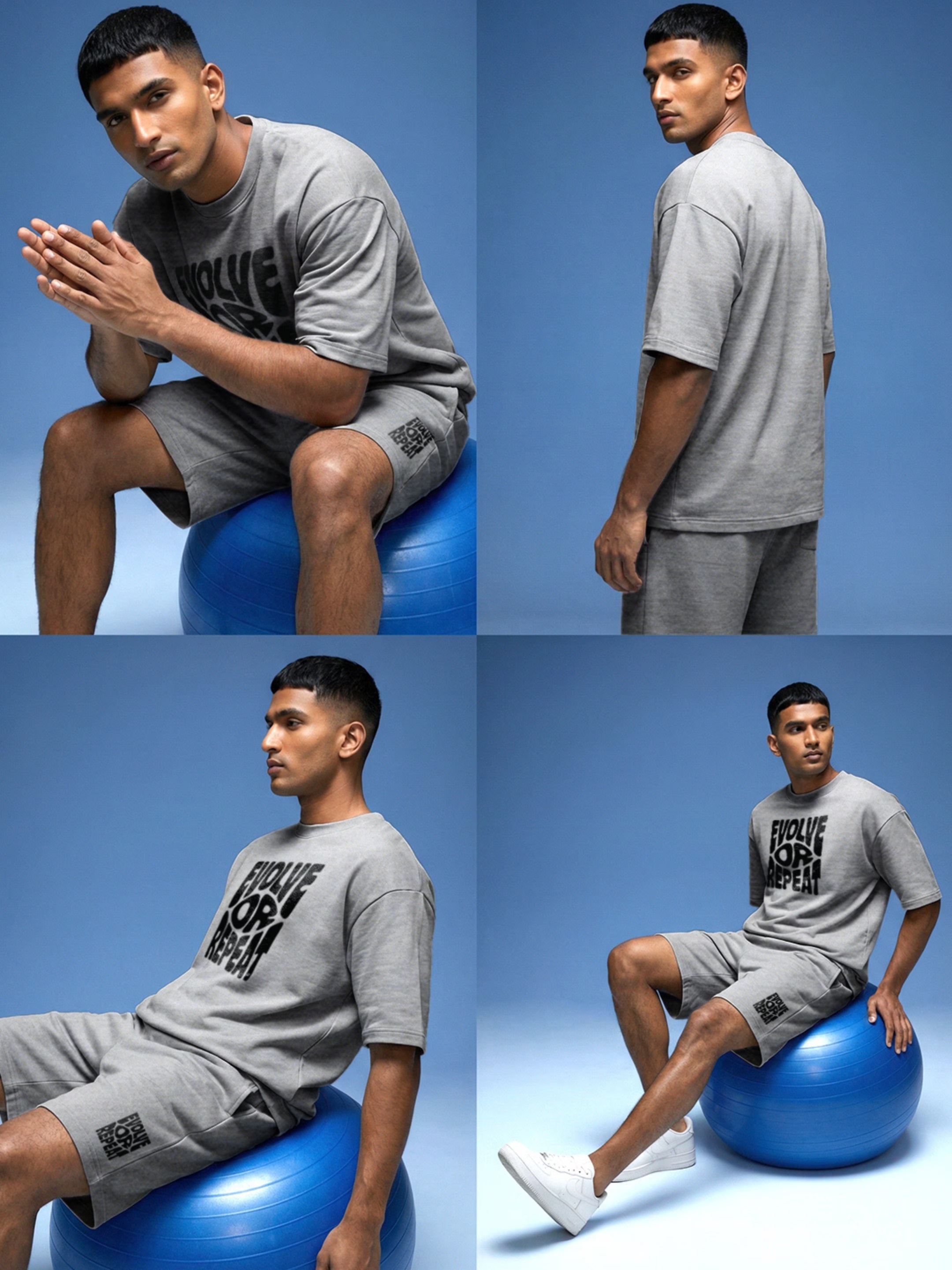 Evolve Or Repeat Cotton Men's Oversized Coord Sets