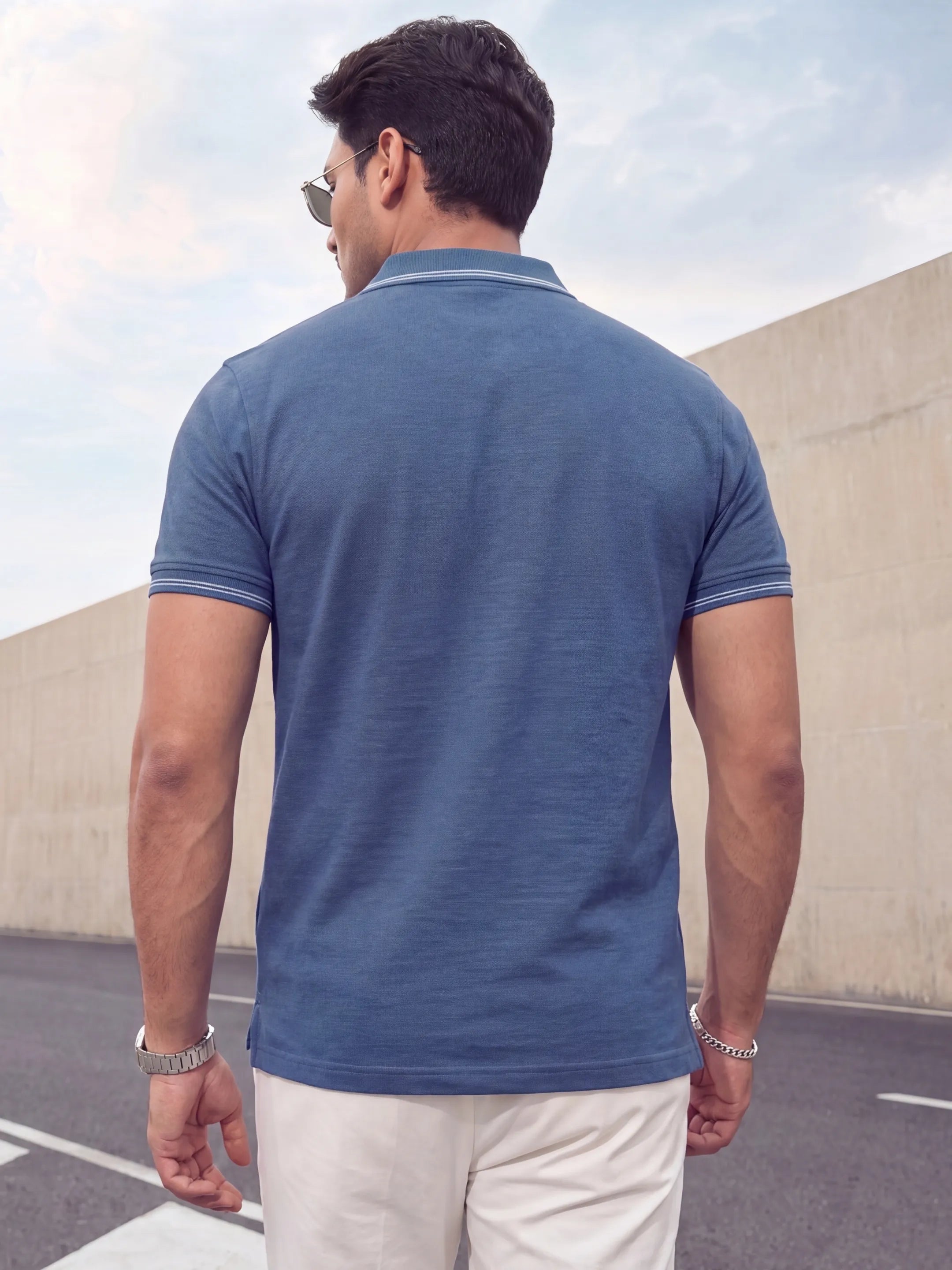 Denim Blue Men's PurEase Elevated Polo