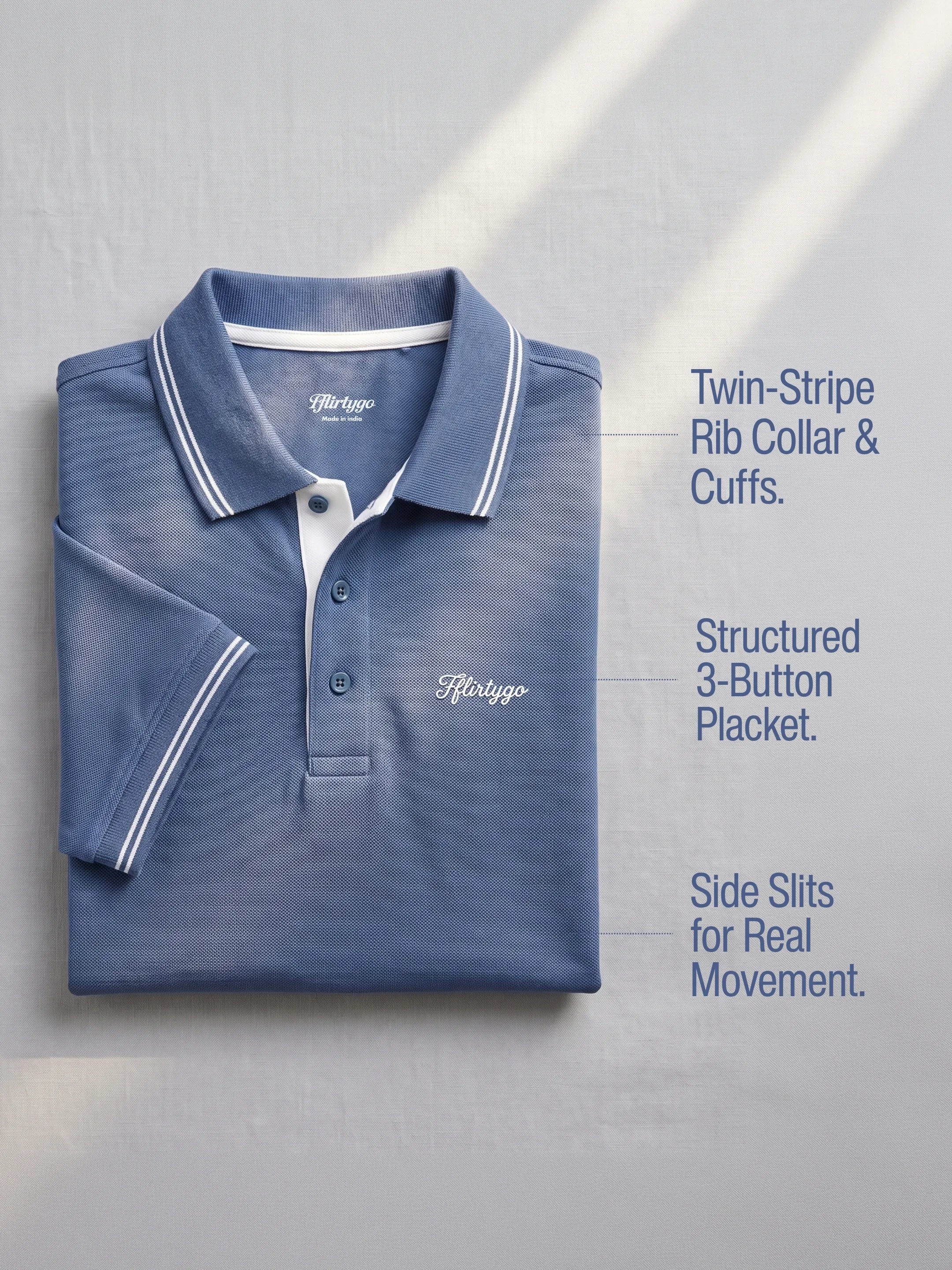 Denim Blue Men's PurEase Elevated Polo