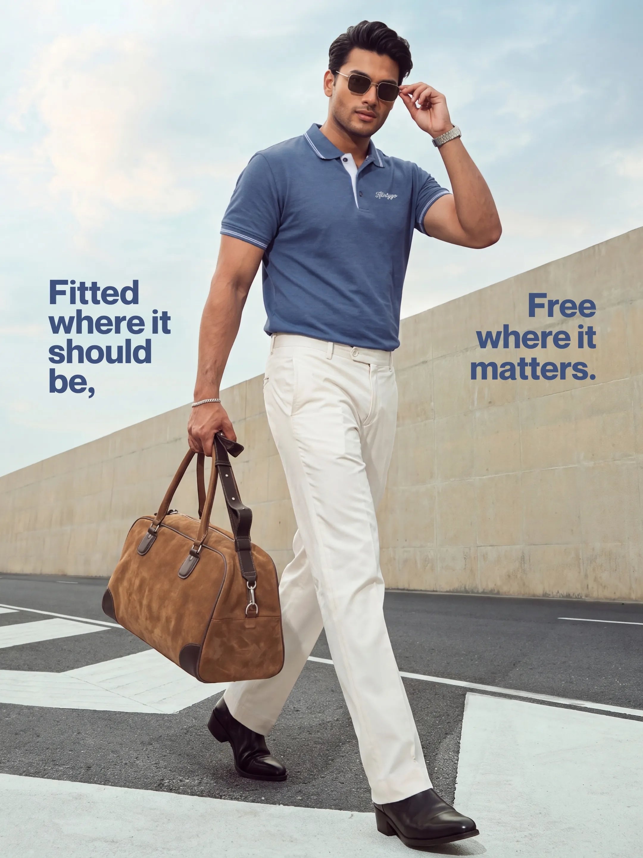 Denim Blue Men's PurEase Elevated Polo