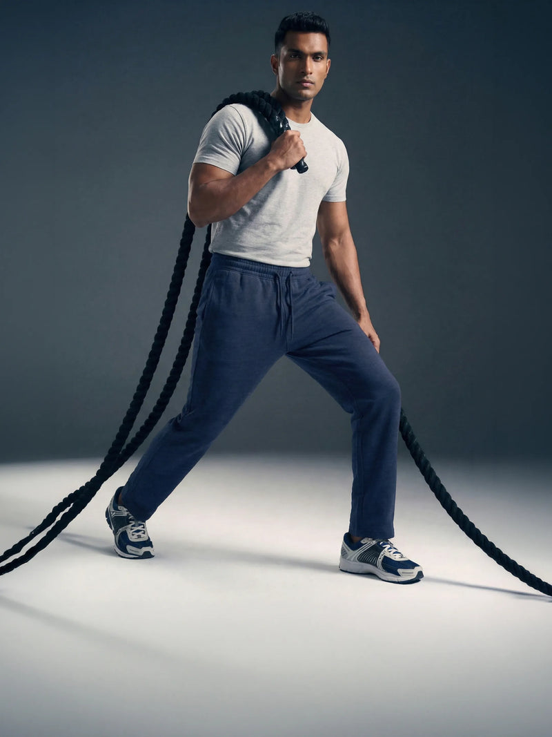 Navy Straight-Fit Joggers