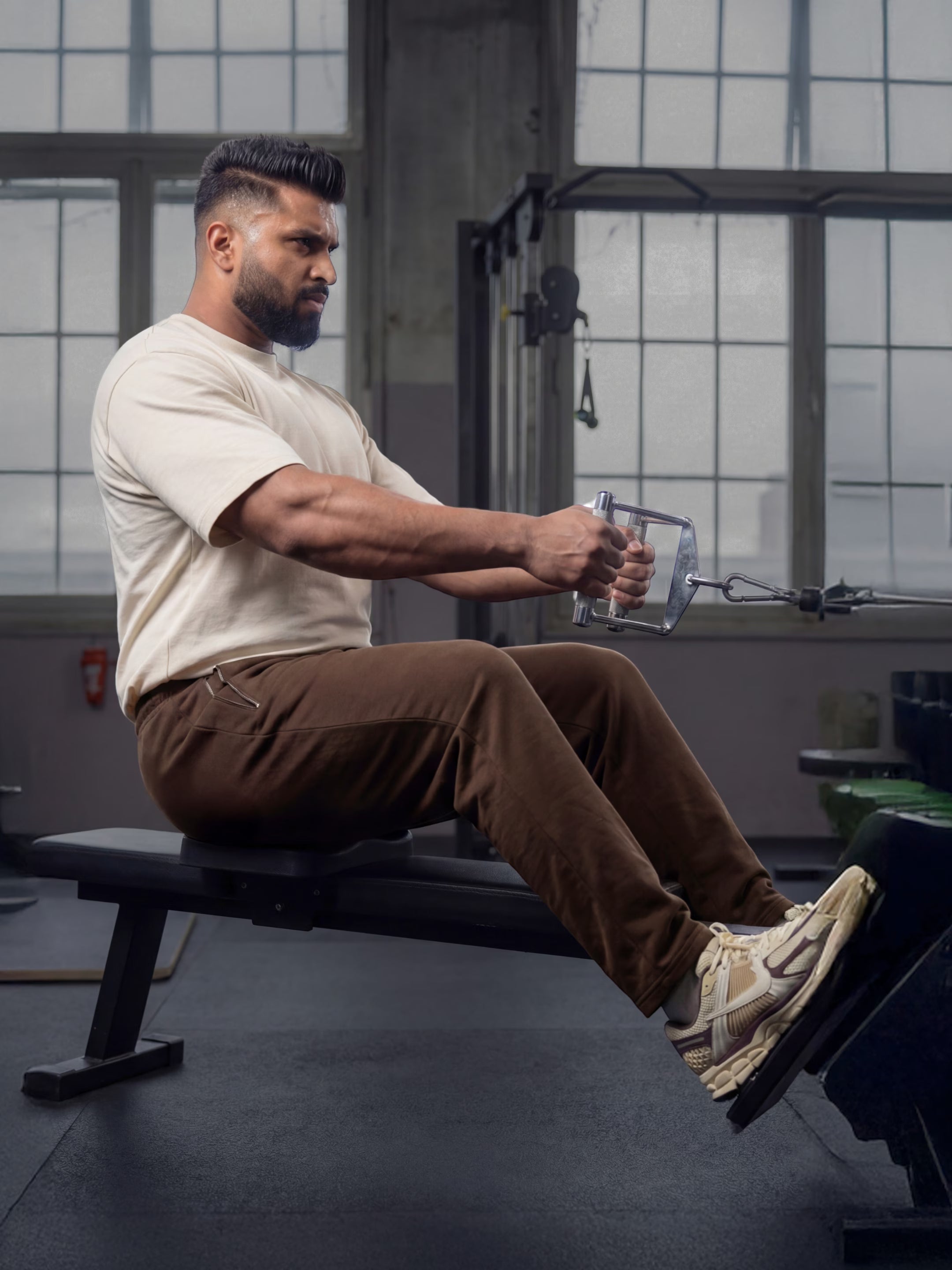Coffee Brown Straight-Fit Joggers