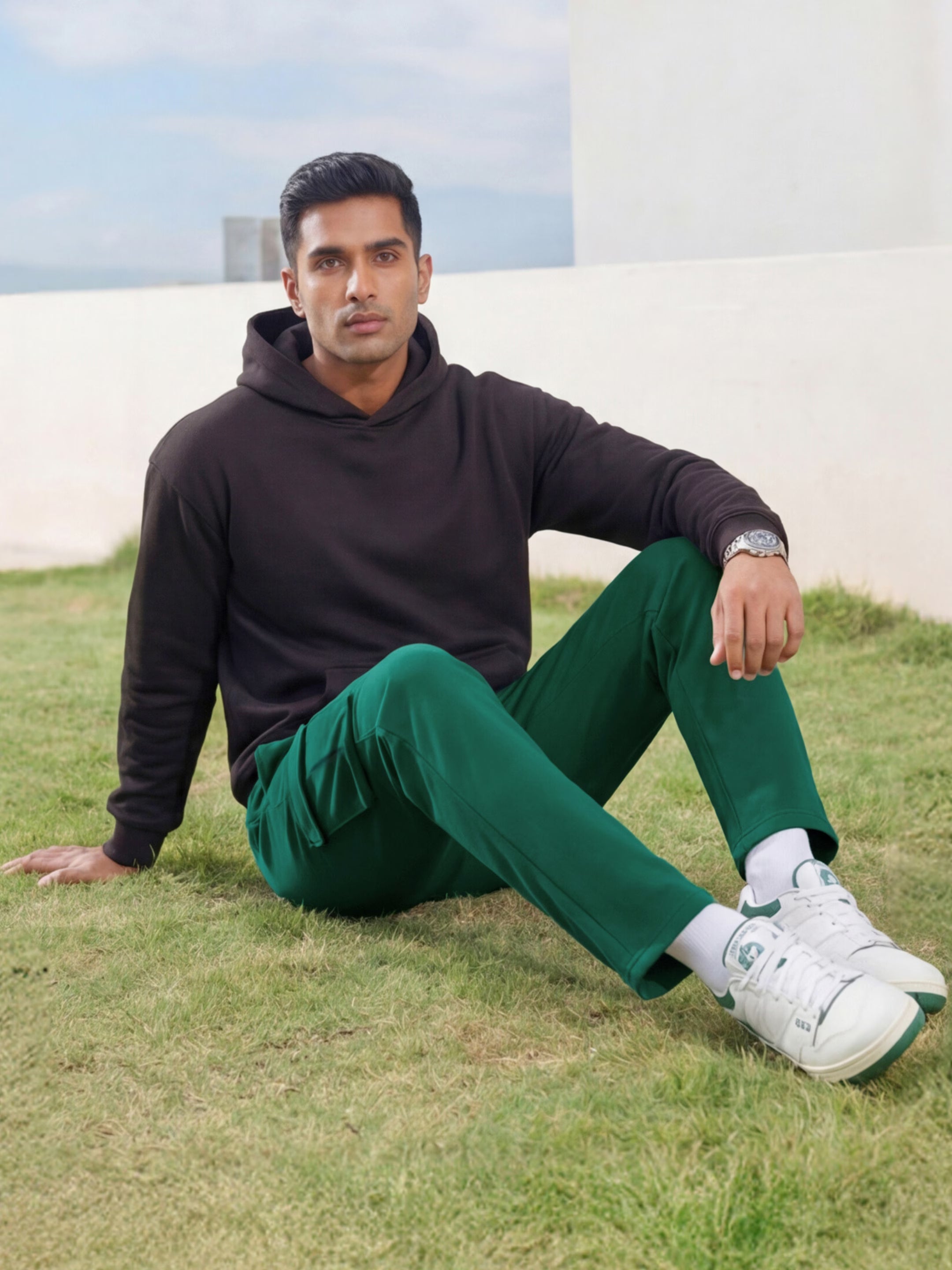 Forest Green Cargo Joggers w/ 4 Pockets