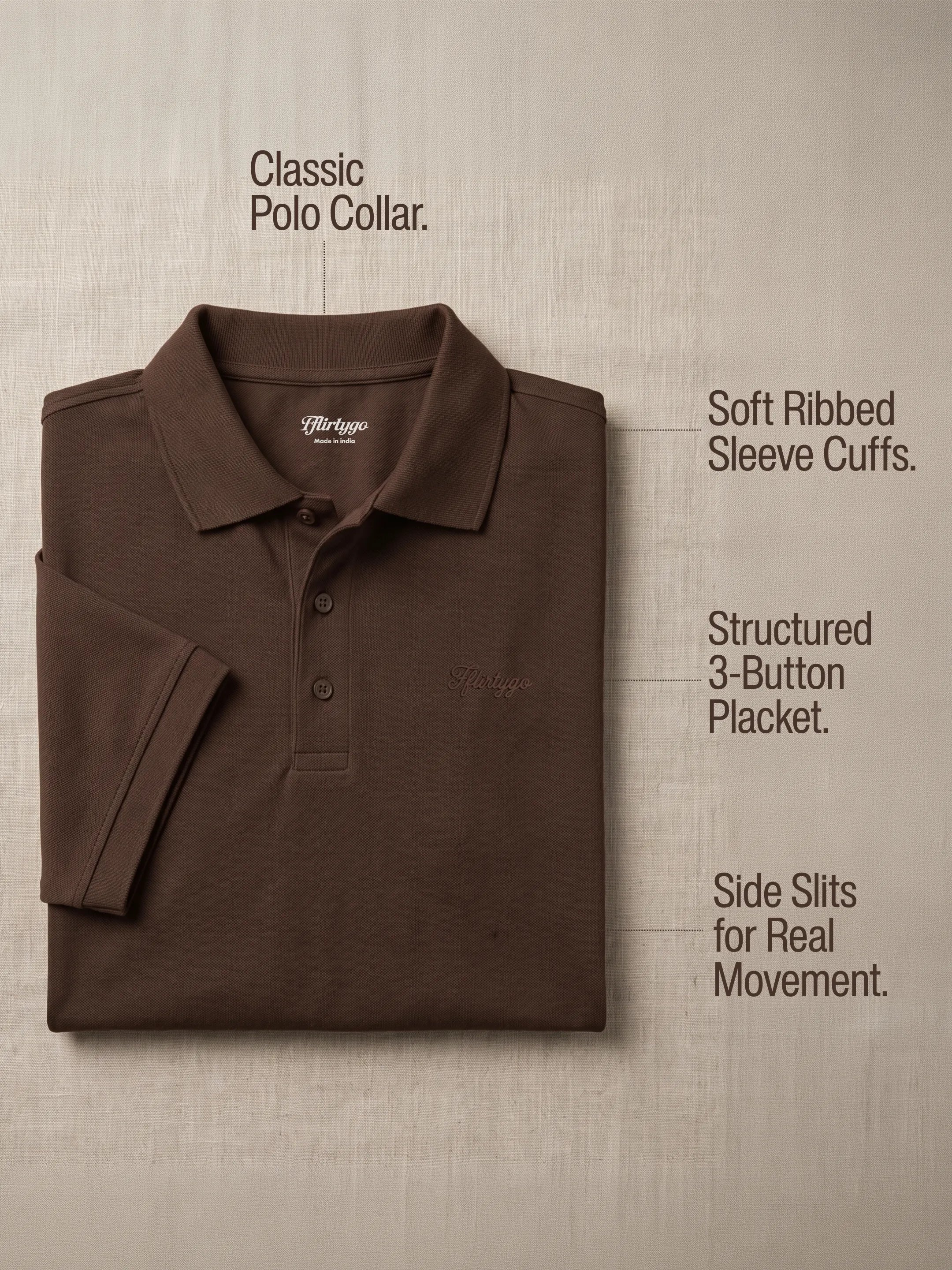 Espresso brown Men's PurEase Core Polo