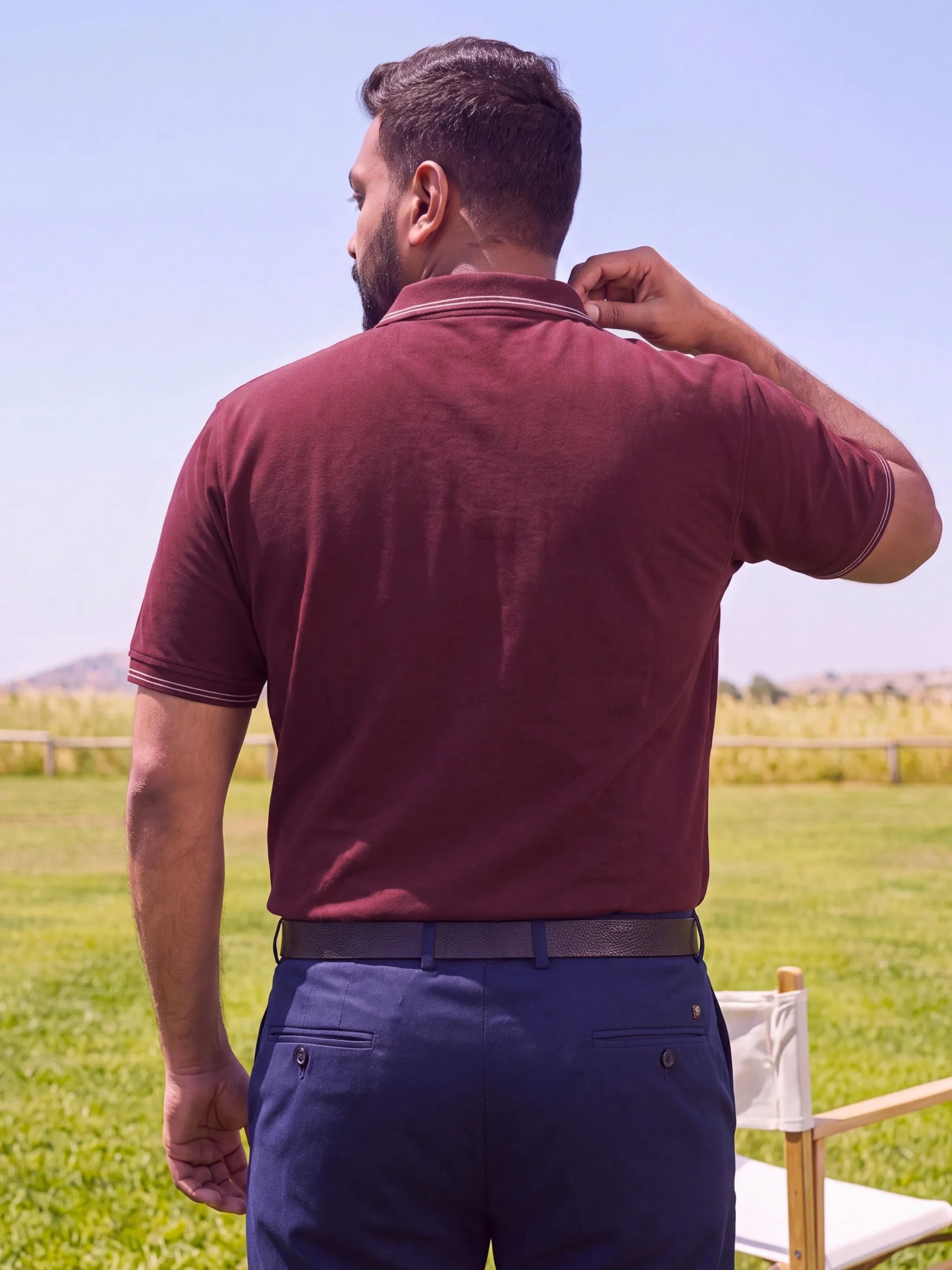 Club Maroon Men's PurEase Elevated Polo