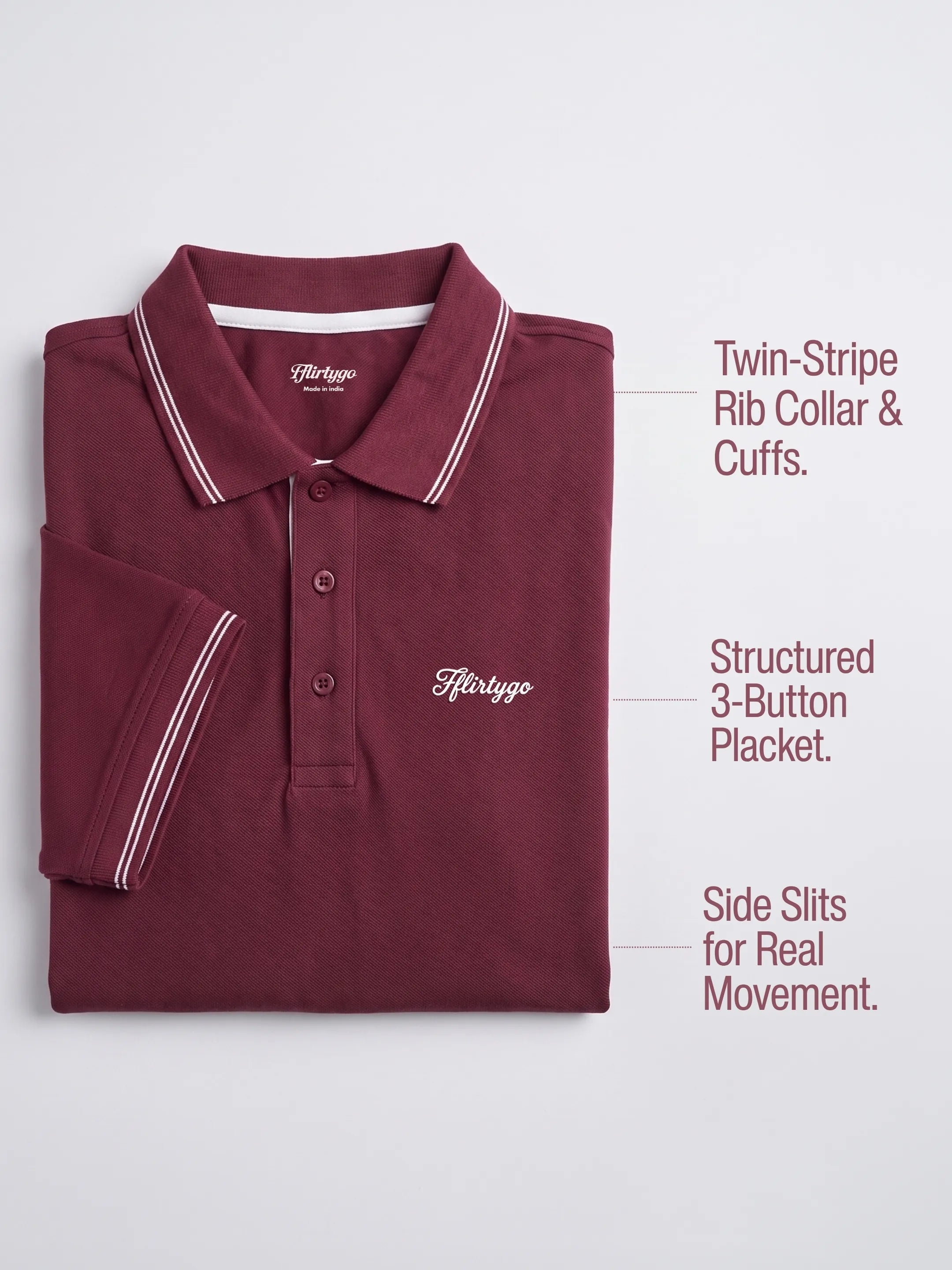 Club Maroon Men's PurEase Elevated Polo