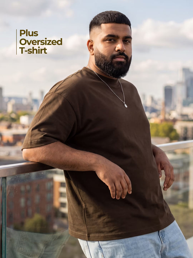 Dark Brown Men's Oversized T-Shirt