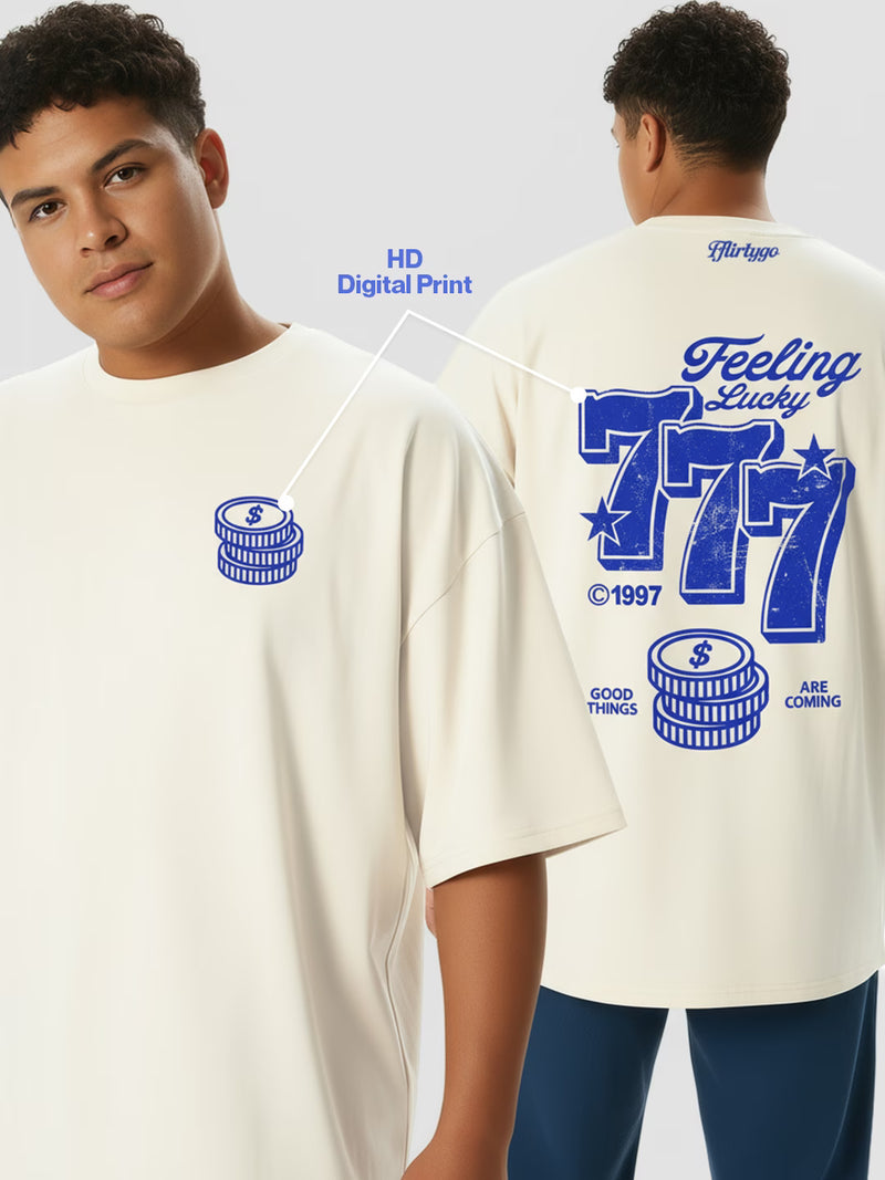 Feeling Lucky 777 Men's Oversized T-Shirt