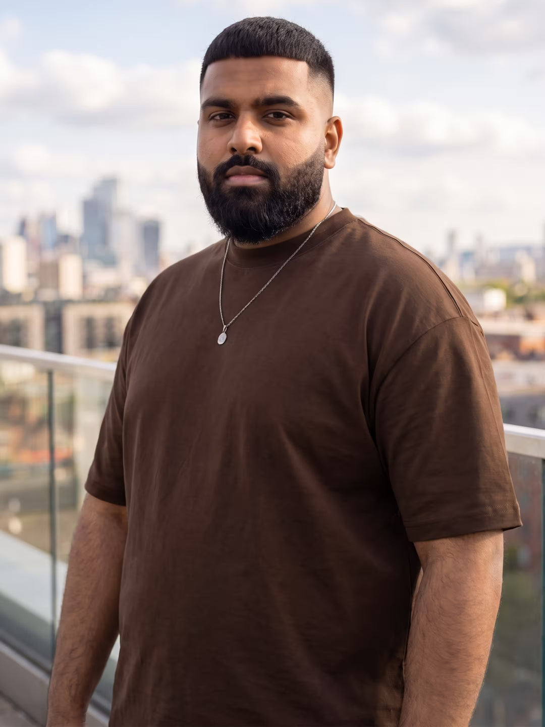 Dark Brown Men's Oversized T-Shirt
