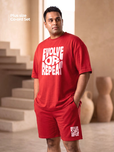Evolve Or Repeat Cotton Men's Oversized Coord Sets