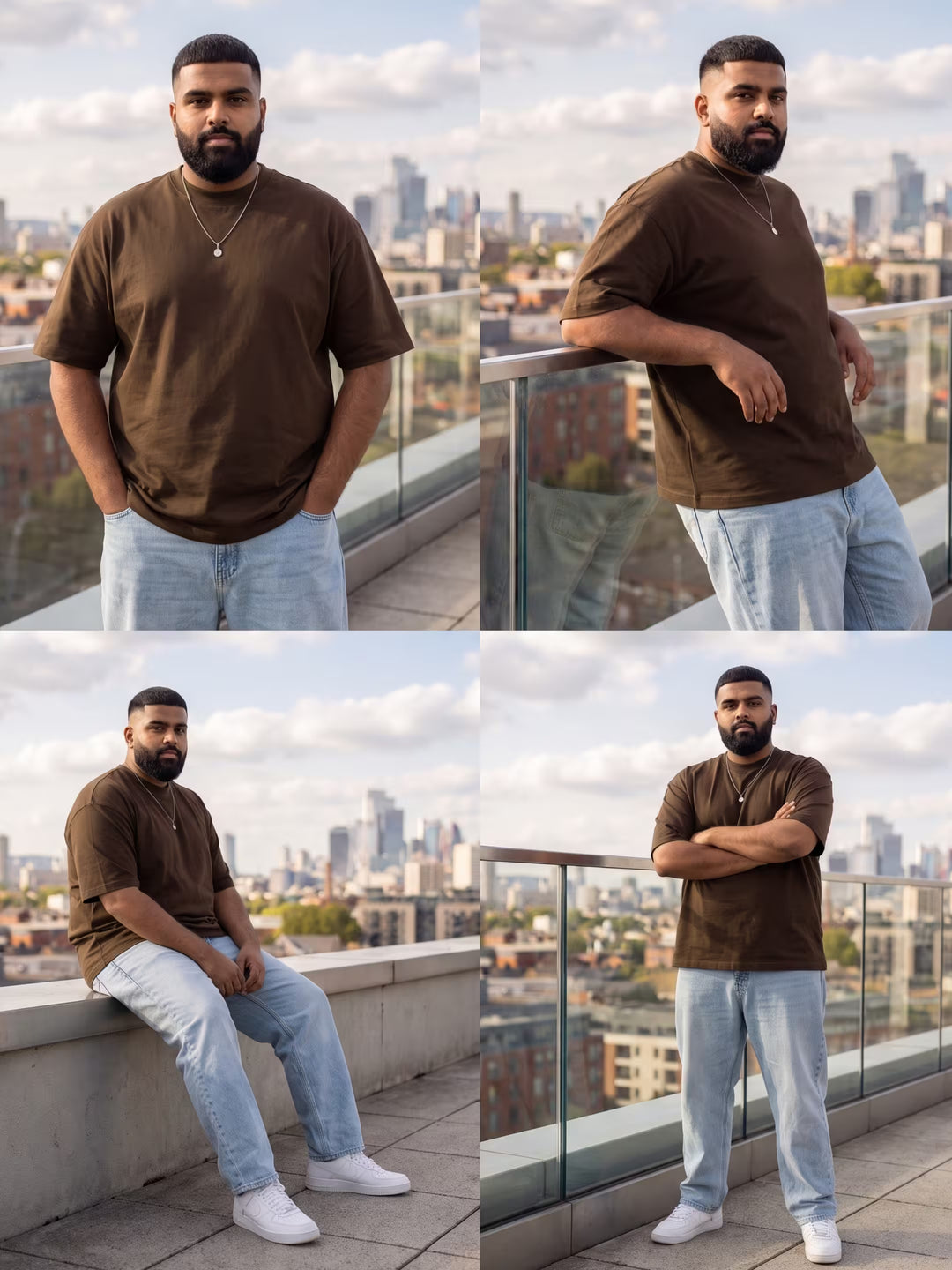 Dark Brown Men's Oversized T-Shirt