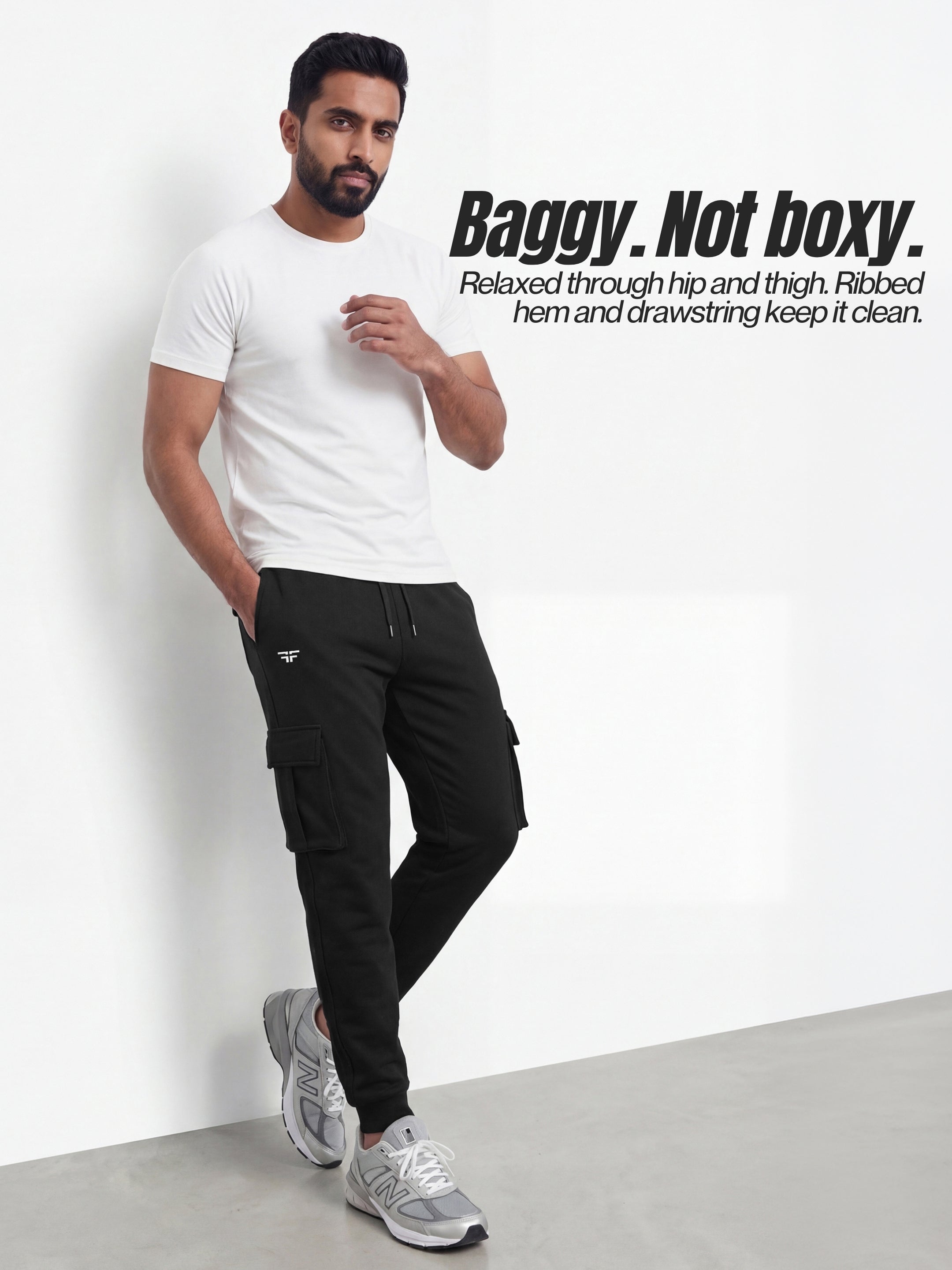 Black Joggers w/ Box Pockets
