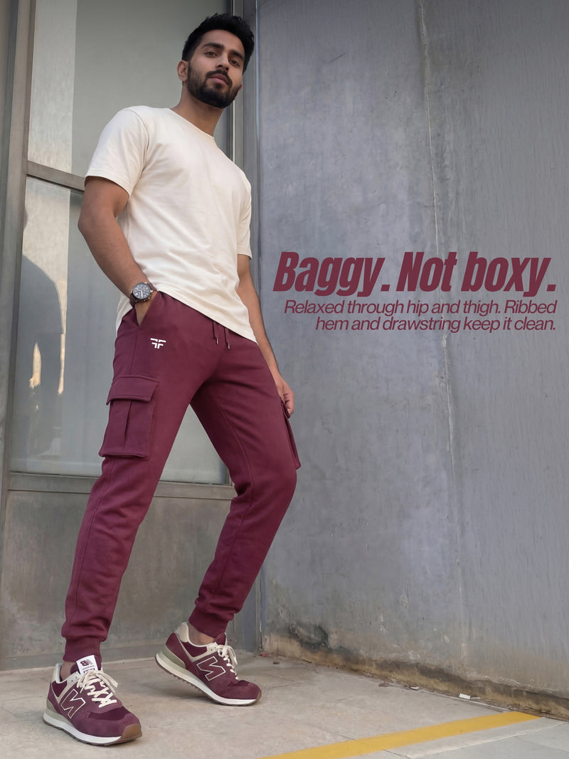 Maroon Joggers w/ Box Pockets