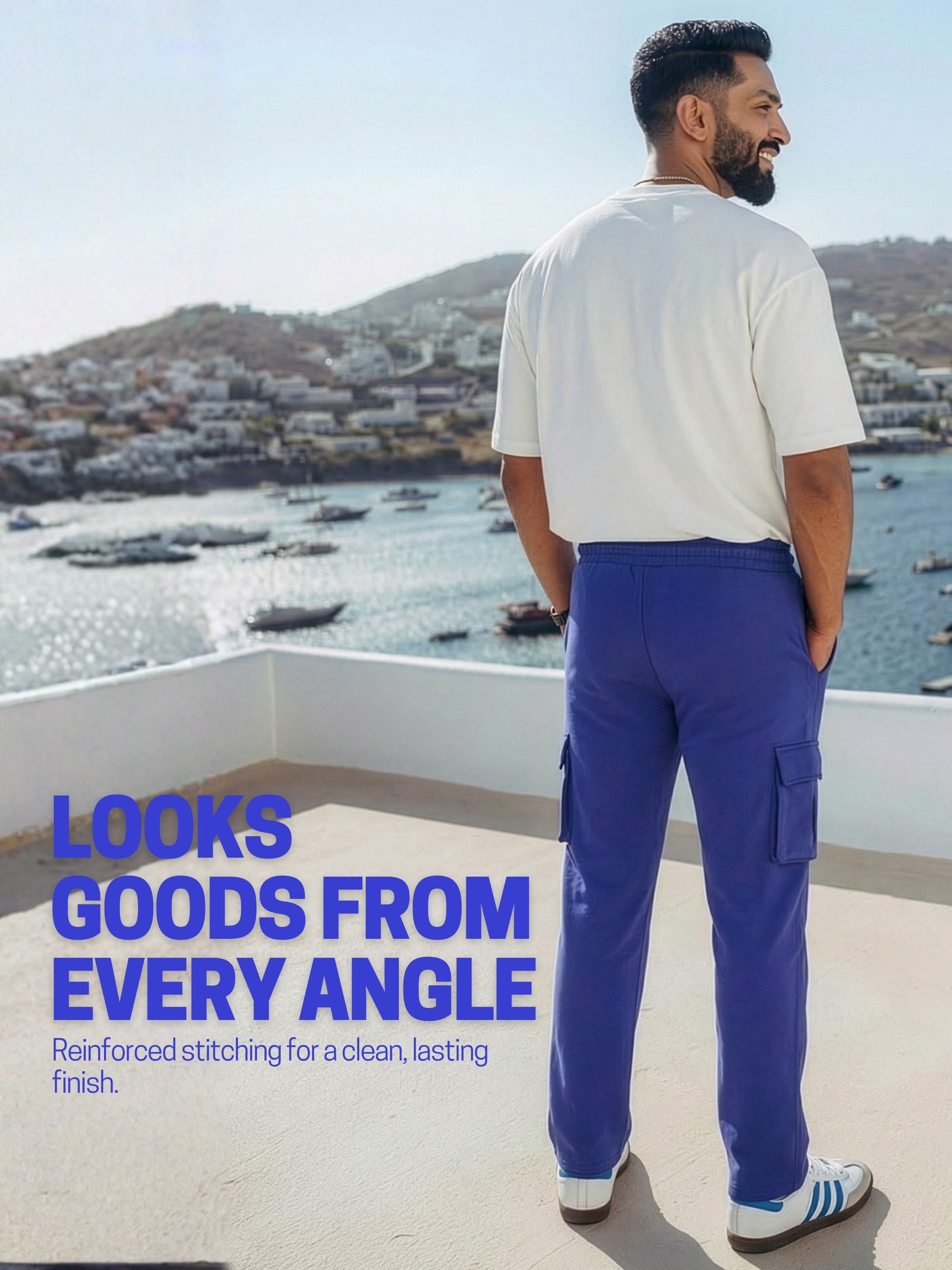 Royal Blue Cargo Joggers w/ 4 Pockets