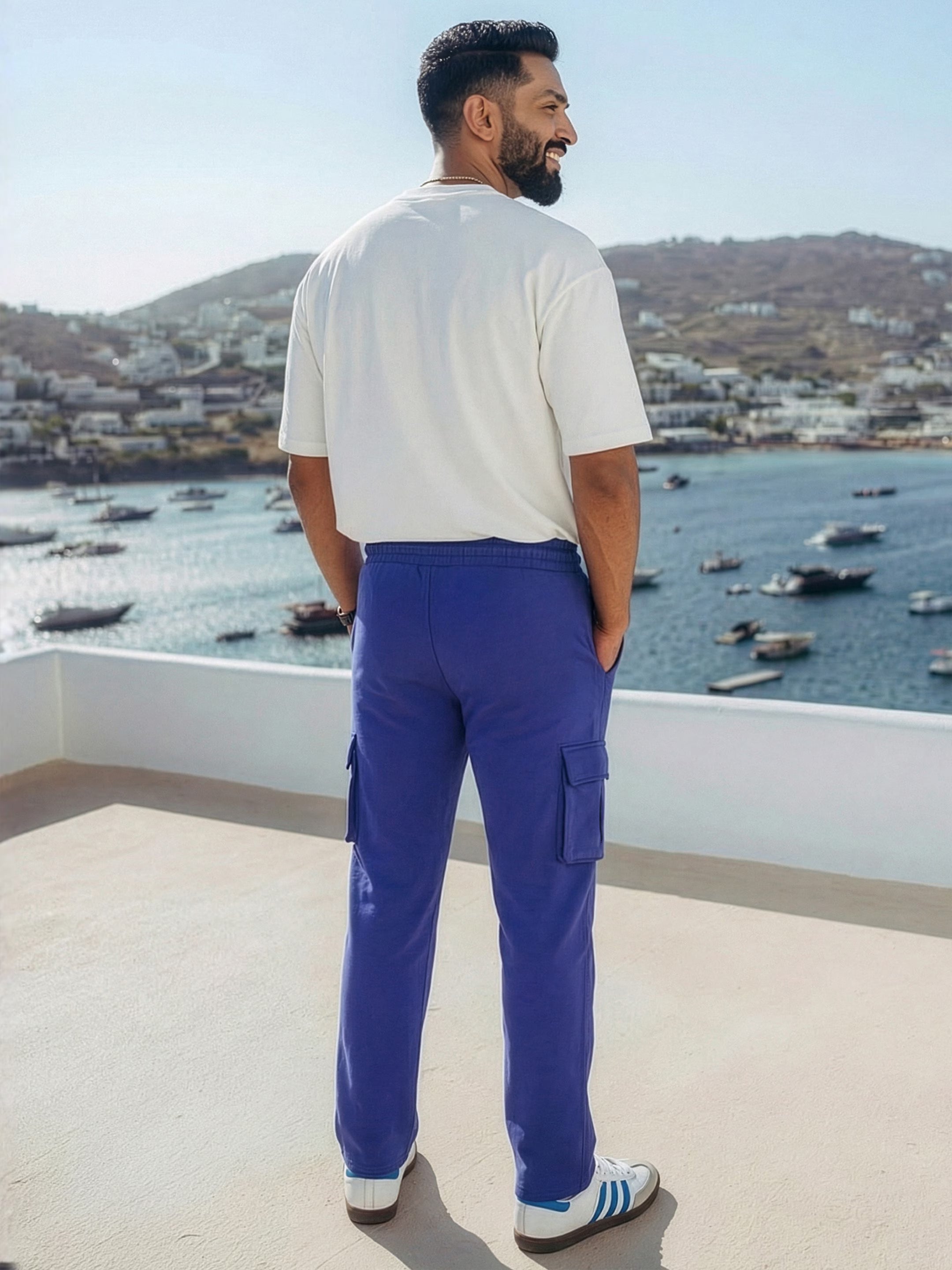 Royal Blue Cargo Joggers w/ 4 Pockets