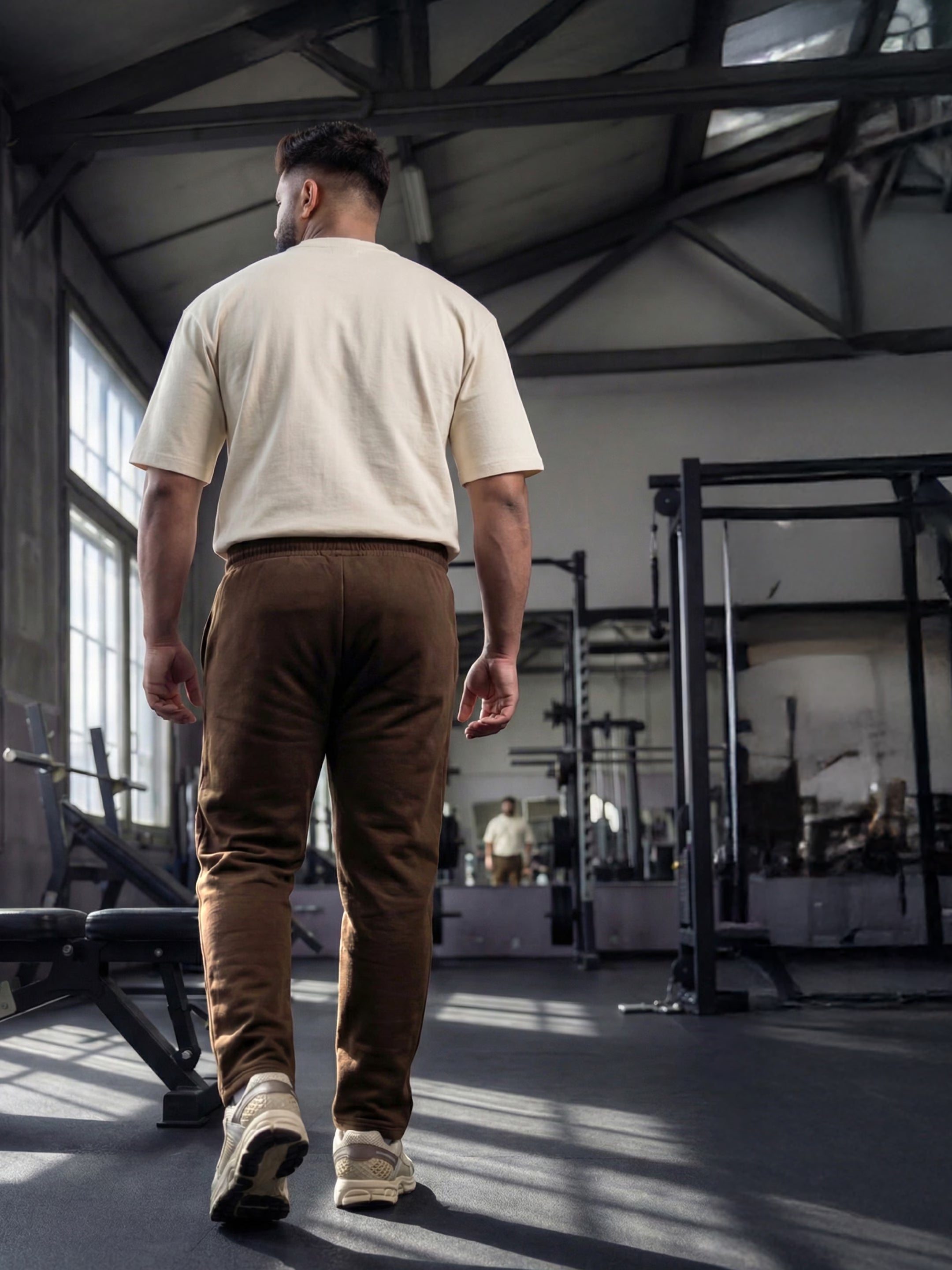 Coffee Brown Straight-Fit Joggers