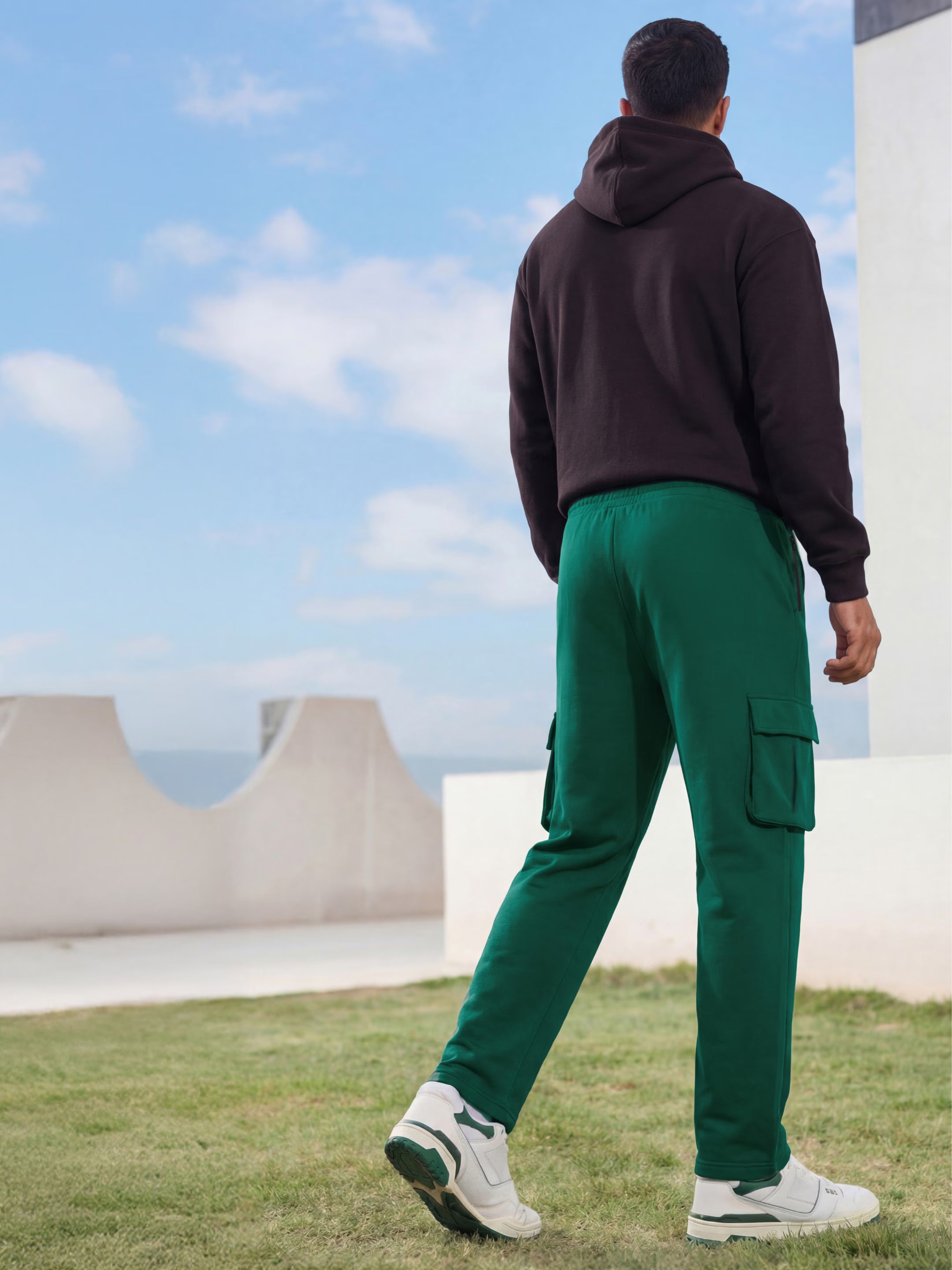 Forest Green Cargo Joggers w/ 4 Pockets