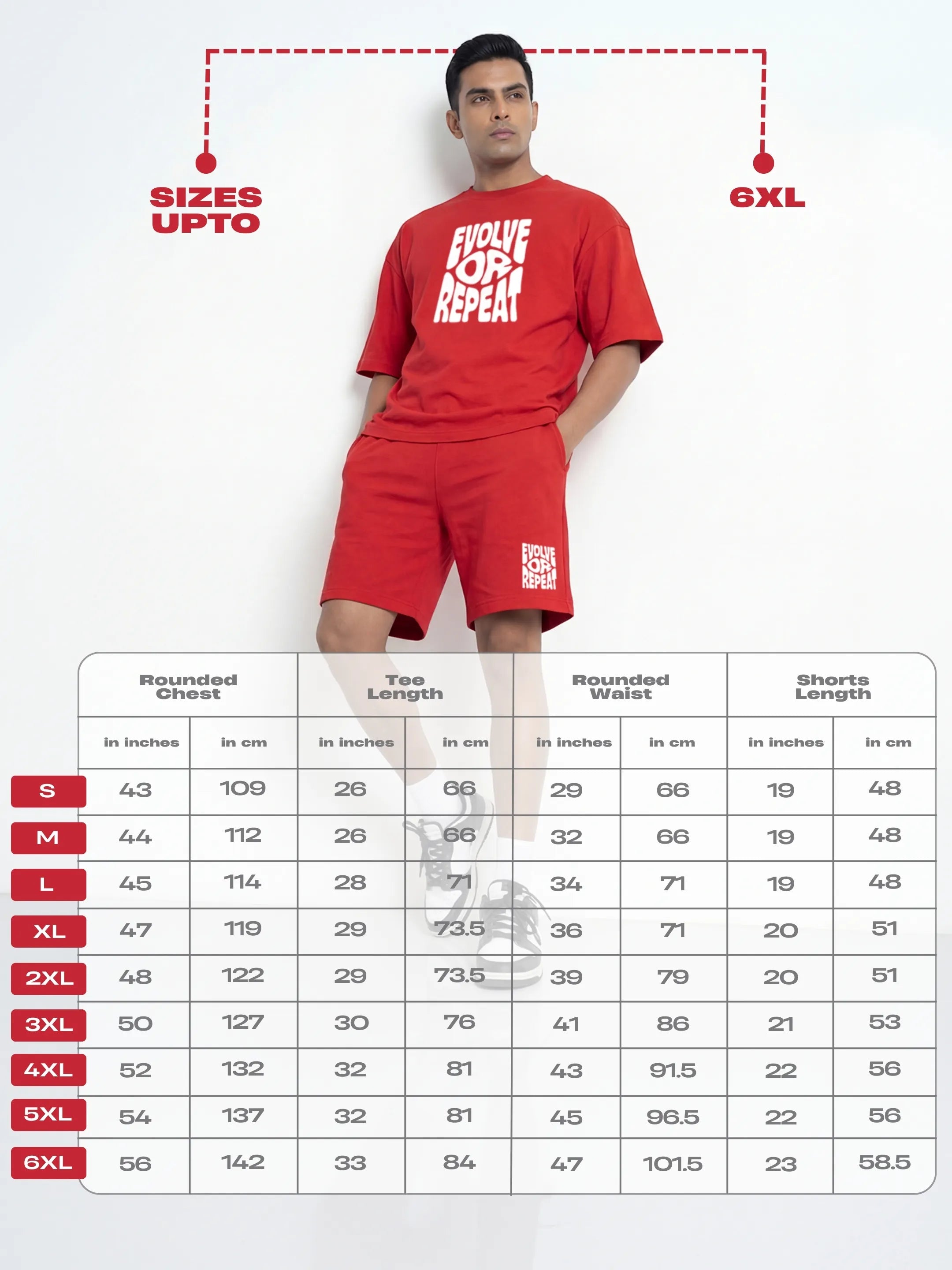 Evolve Or Repeat Cotton Men's Oversized Coord Sets