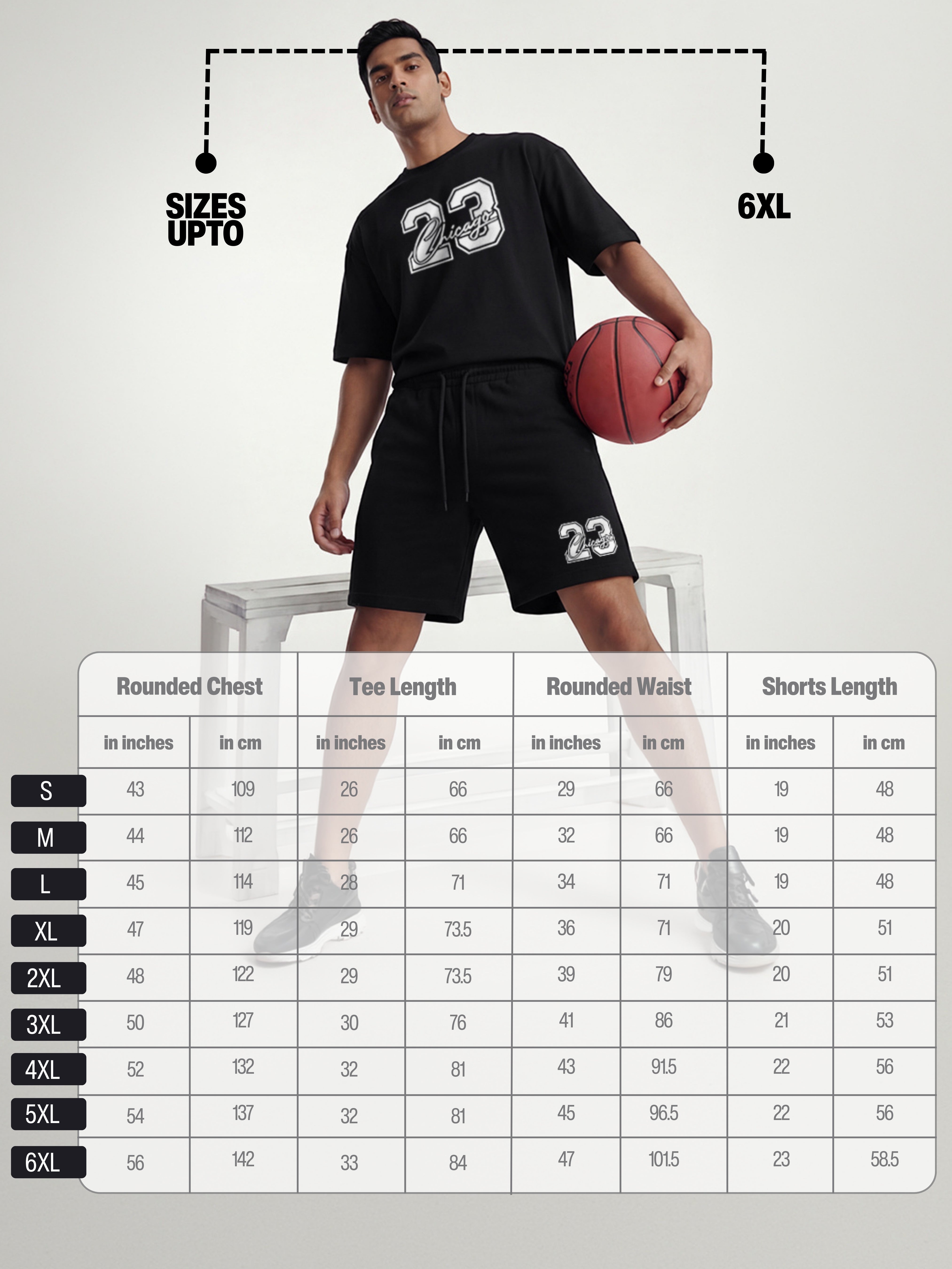 23 Chicago Cotton Mens T Shirt and Shorts Combo Set