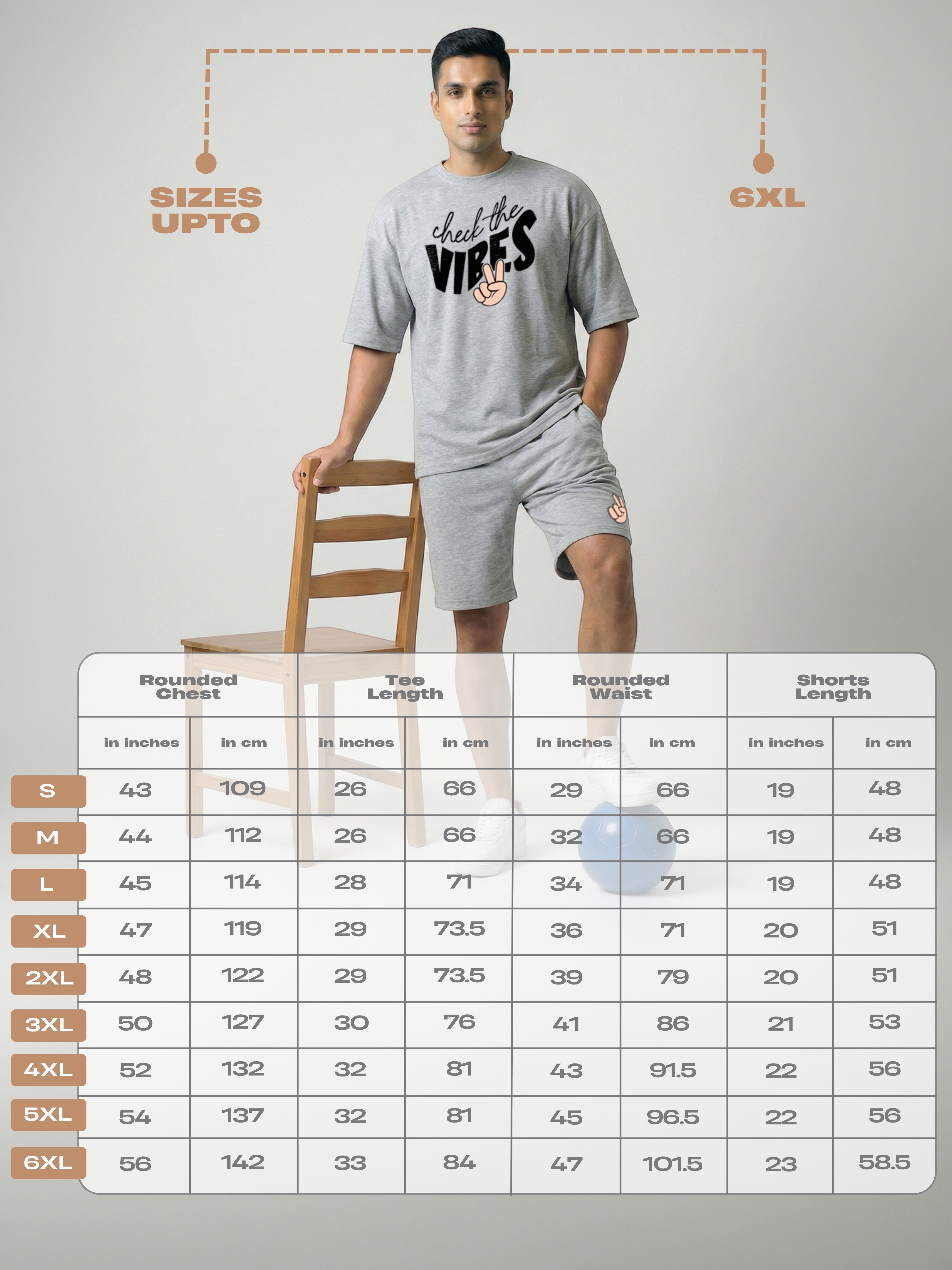 Check The Vibes Cotton Mens T Shirt and Shorts Combo Set
