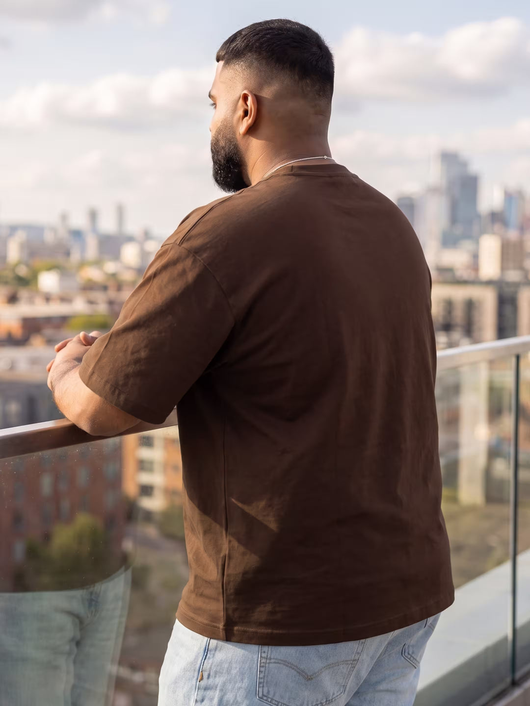 Dark Brown Men's Oversized T-Shirt