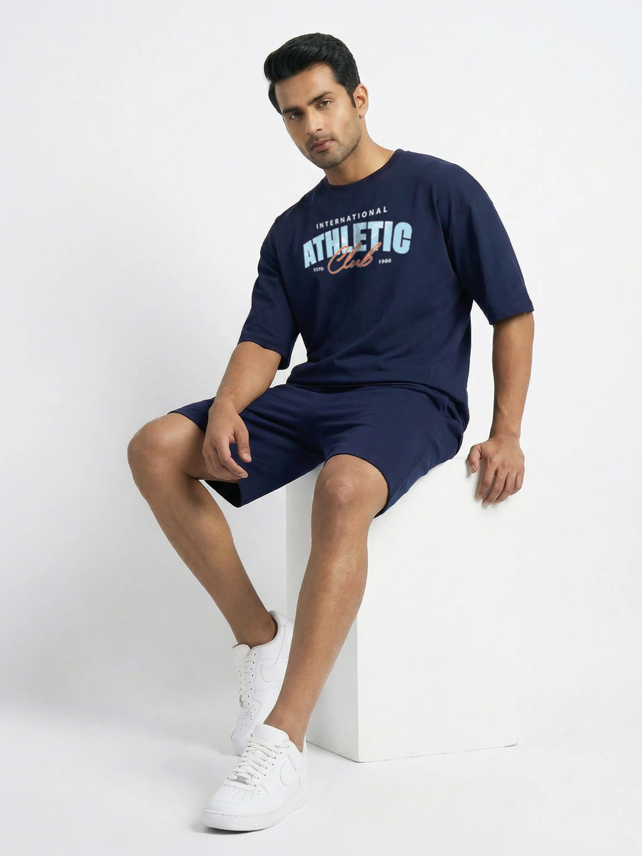 Athletic Cotton Men's Oversized Coord Sets