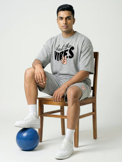 Check The Vibes Cotton Mens T Shirt and Shorts Combo Set