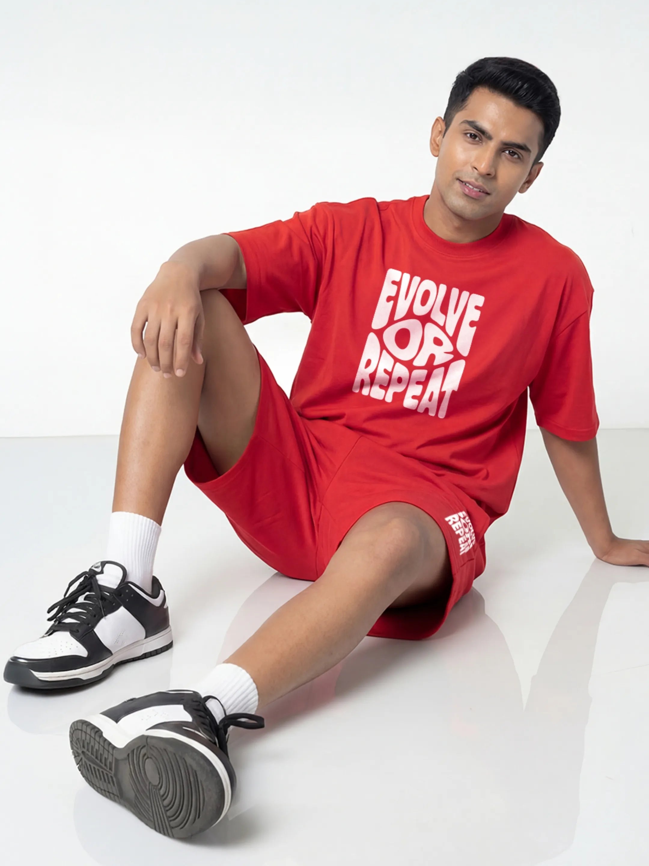 Evolve Or Repeat Cotton Men's Oversized Coord Sets
