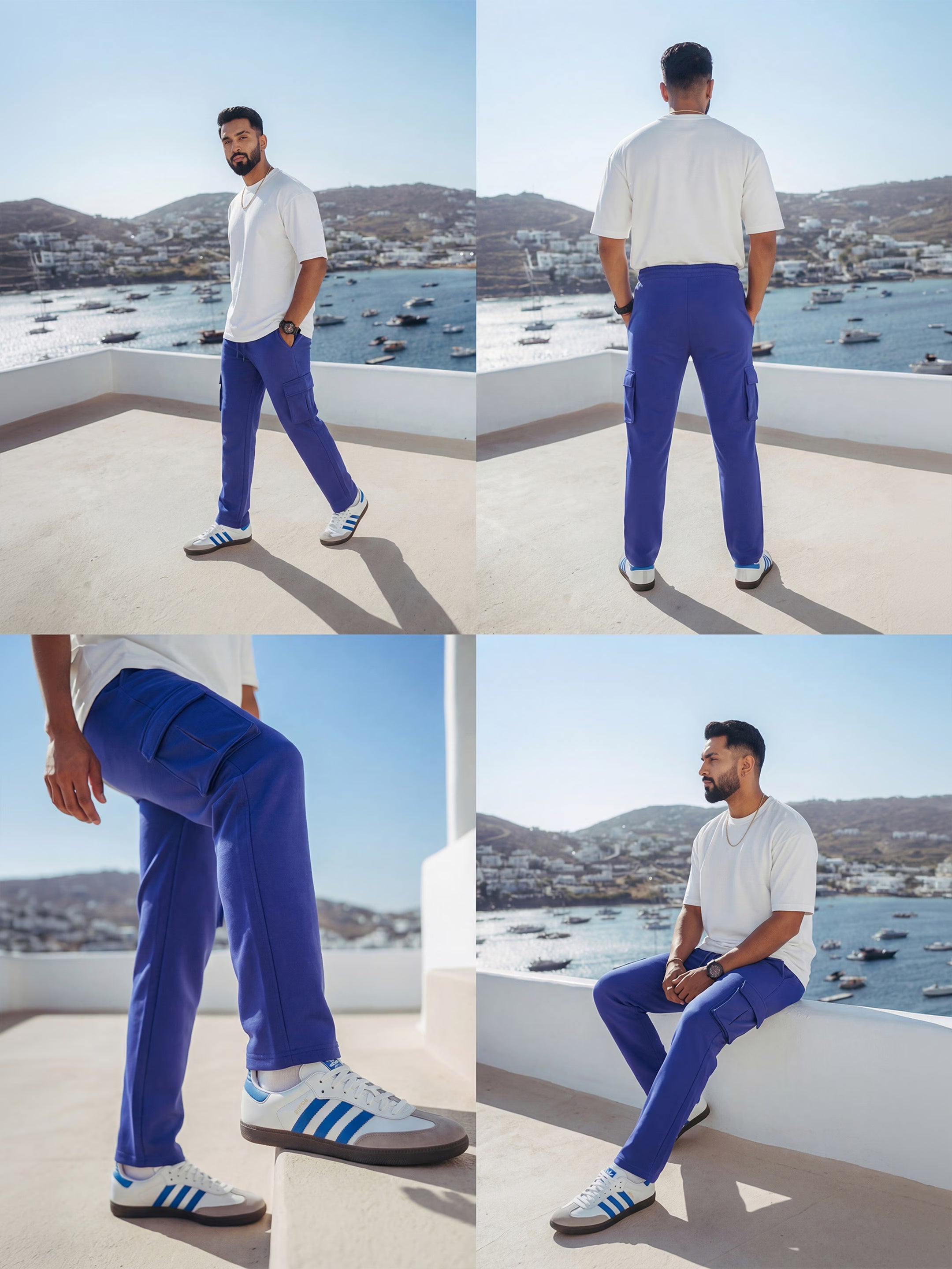 Royal Blue Cargo Joggers w/ 4 Pockets