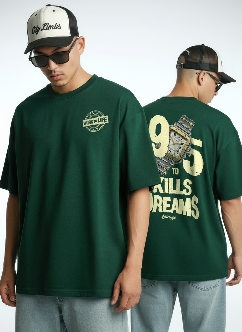 9 To 5 Kills Dreams Men's Oversized T-Shirt