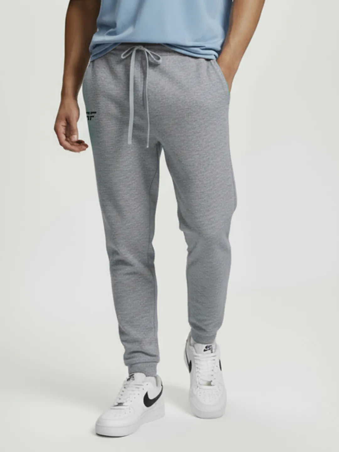 Grey Melange Baggy Joggers
