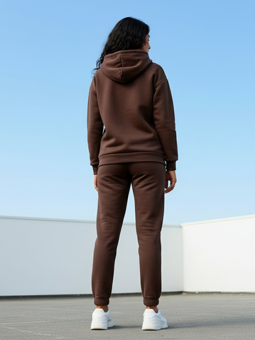 Coffee Brown Thermal Co-ord Set (Hoodie and Jogger Combo)