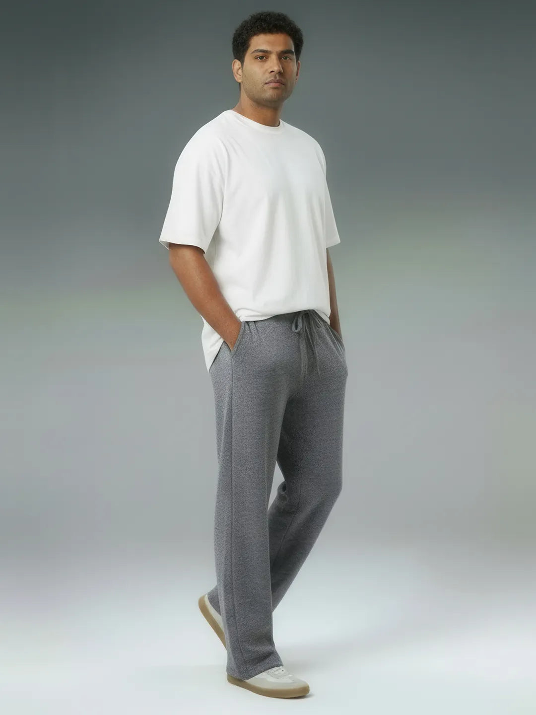 Grey Straight-Fit Joggers