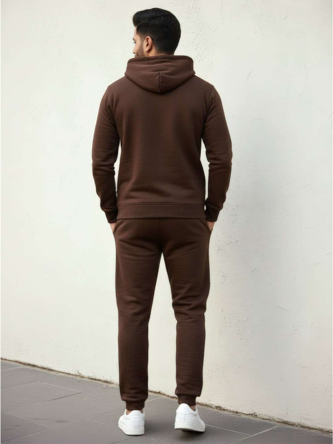 || COFFEE BROWN THERMAL CO-ORD SET (HOODIE AND JOGGER COMBO) ||