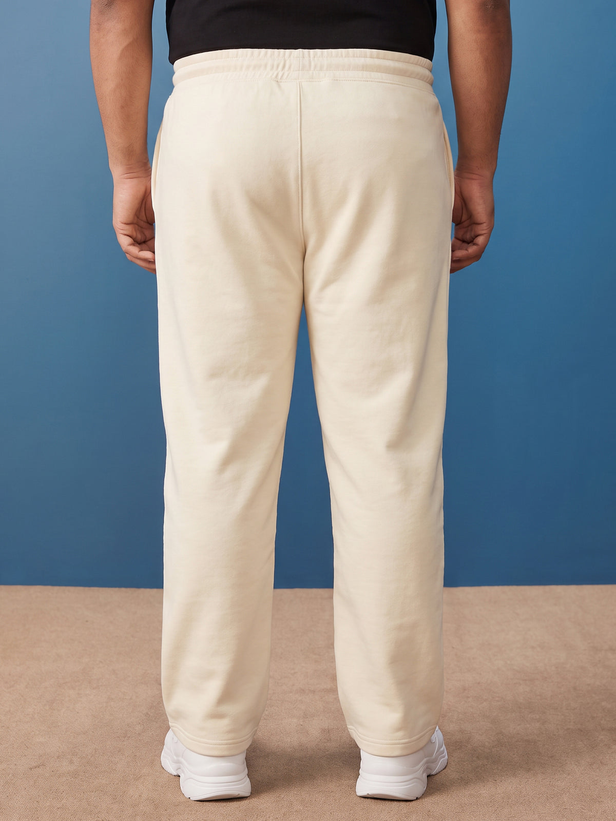 Cream Straight Fleece Joggers