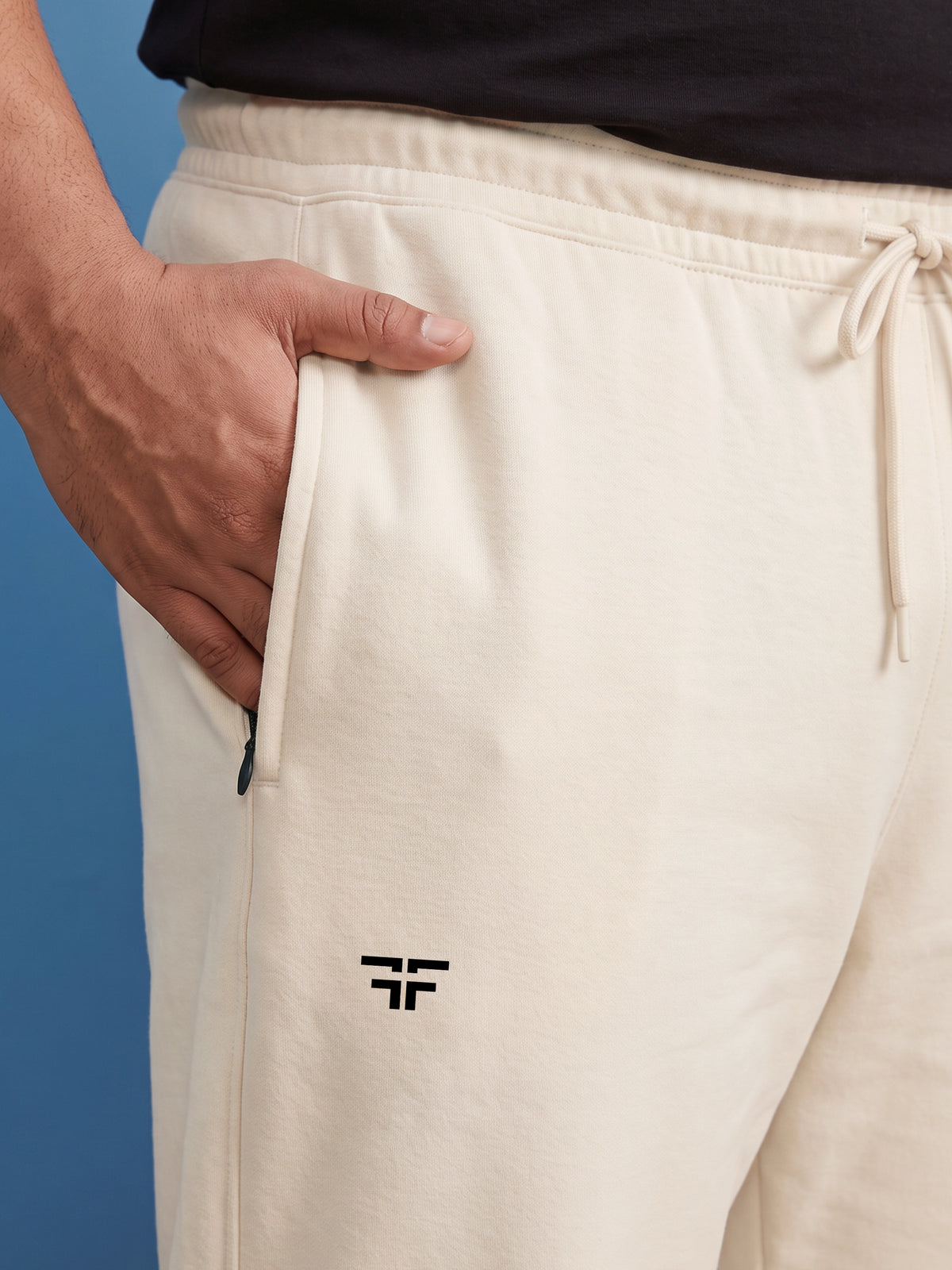 Cream Straight Fleece Joggers