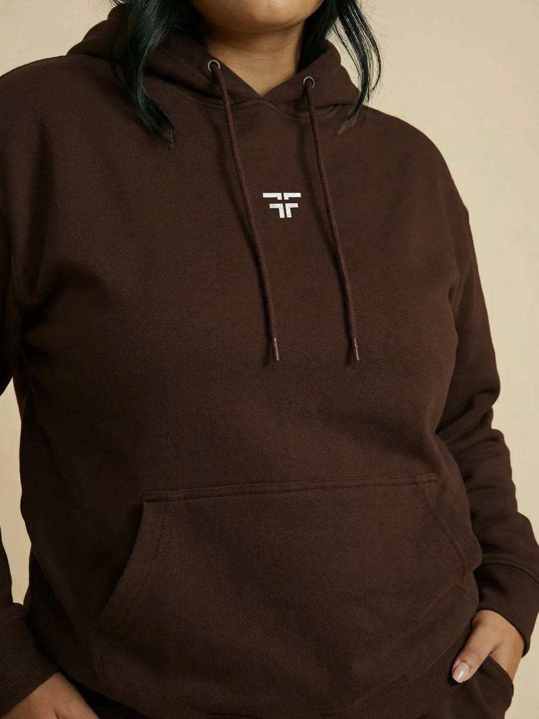 Coffee Brown Straight Thermal Co-ord Set (Hoodie & Straight Fit Tracks Combo)